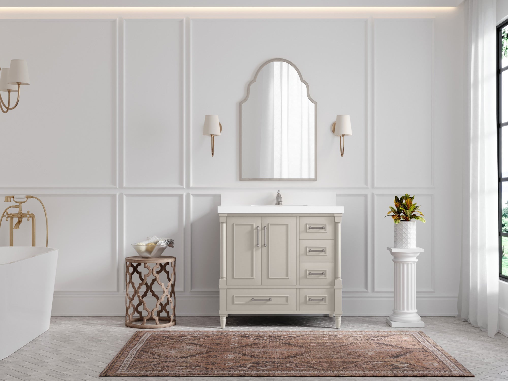 Aberdeen 36 in. W x 22 in. D Left Offset Sink Bathroom Vanity - Willow Bath and Vanity