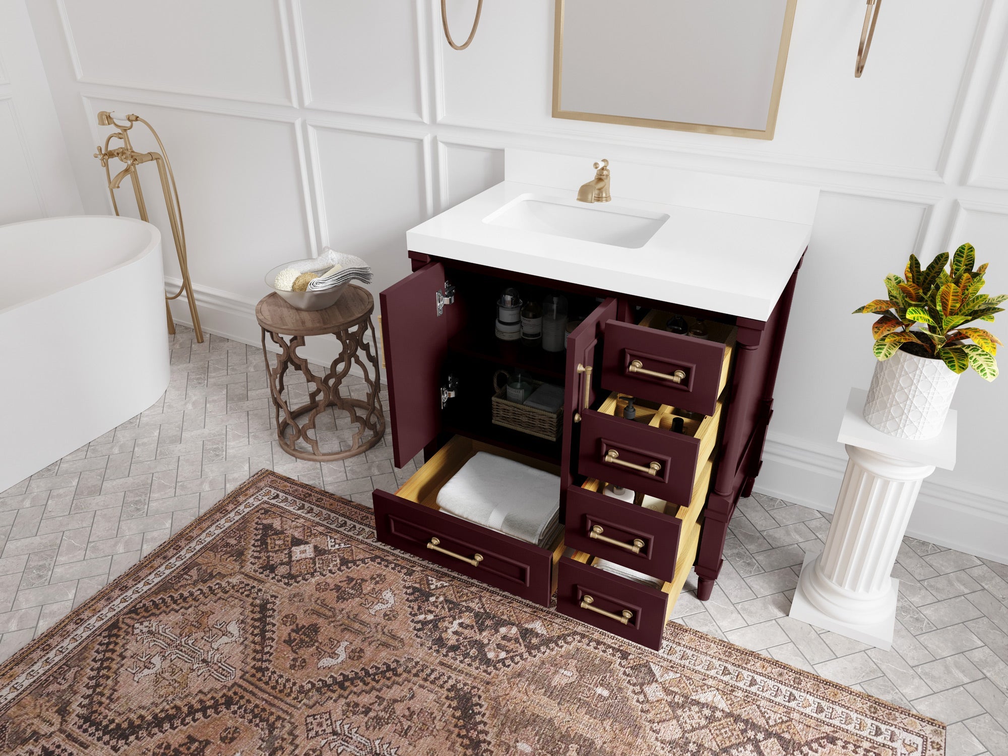 Aberdeen 36 in. W x 22 in. D Left Offset Sink Bathroom Vanity - Willow Bath and Vanity