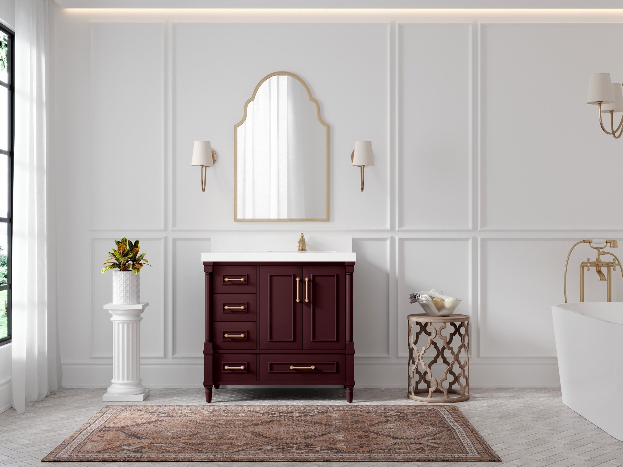 Aberdeen 36 in. W x 22 in. D Right Offset Sink Bathroom Vanity - Willow Bath and Vanity