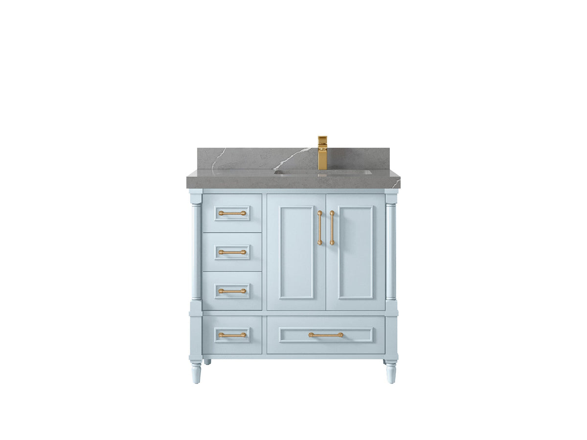 Aberdeen 36 in. W x 22 in. D Right Offset Sink Bathroom Vanity - Willow Bath and Vanity