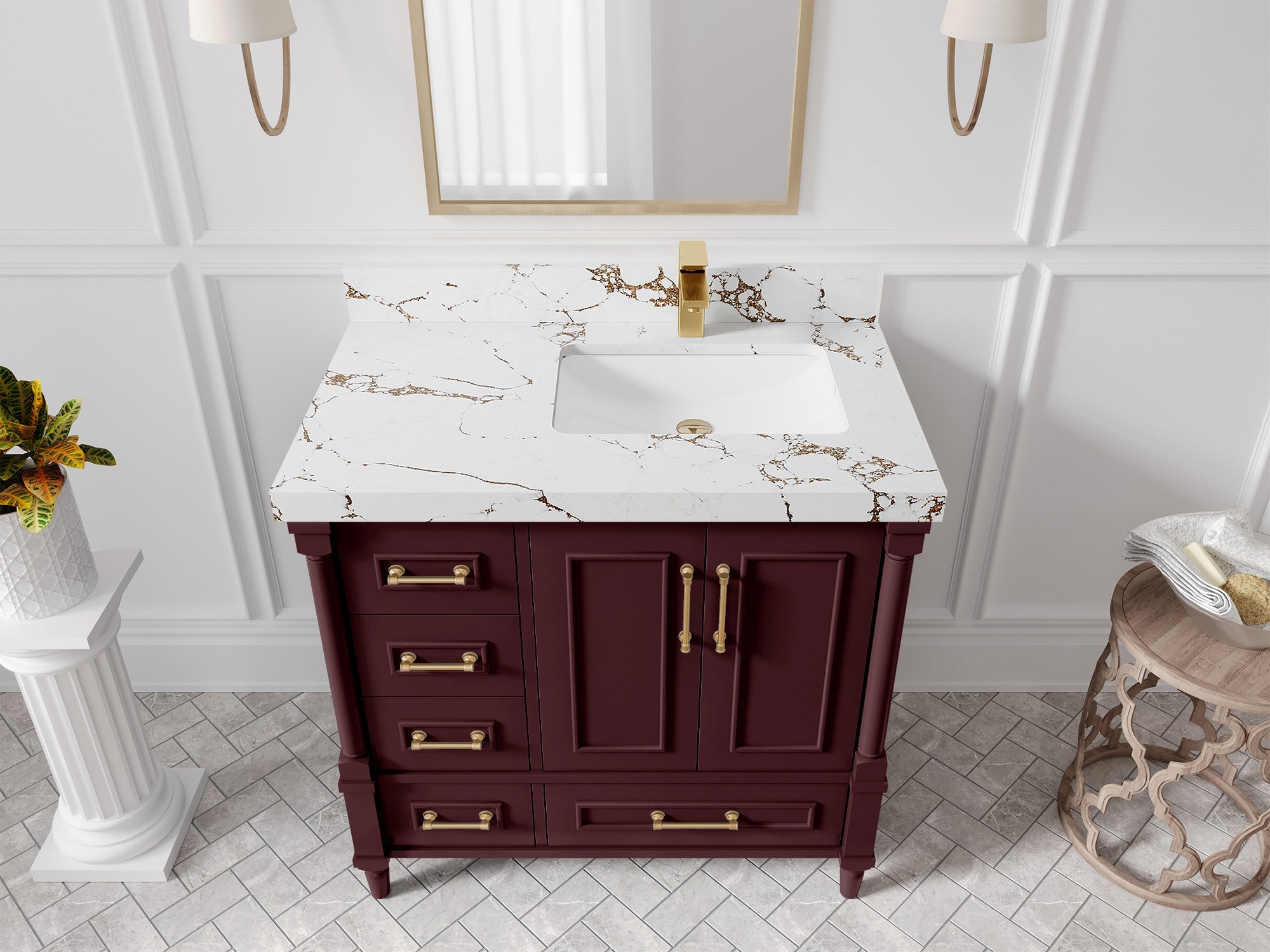 Aberdeen 36 in. W x 22 in. D Right Offset Sink Bathroom Vanity - Willow Bath and Vanity
