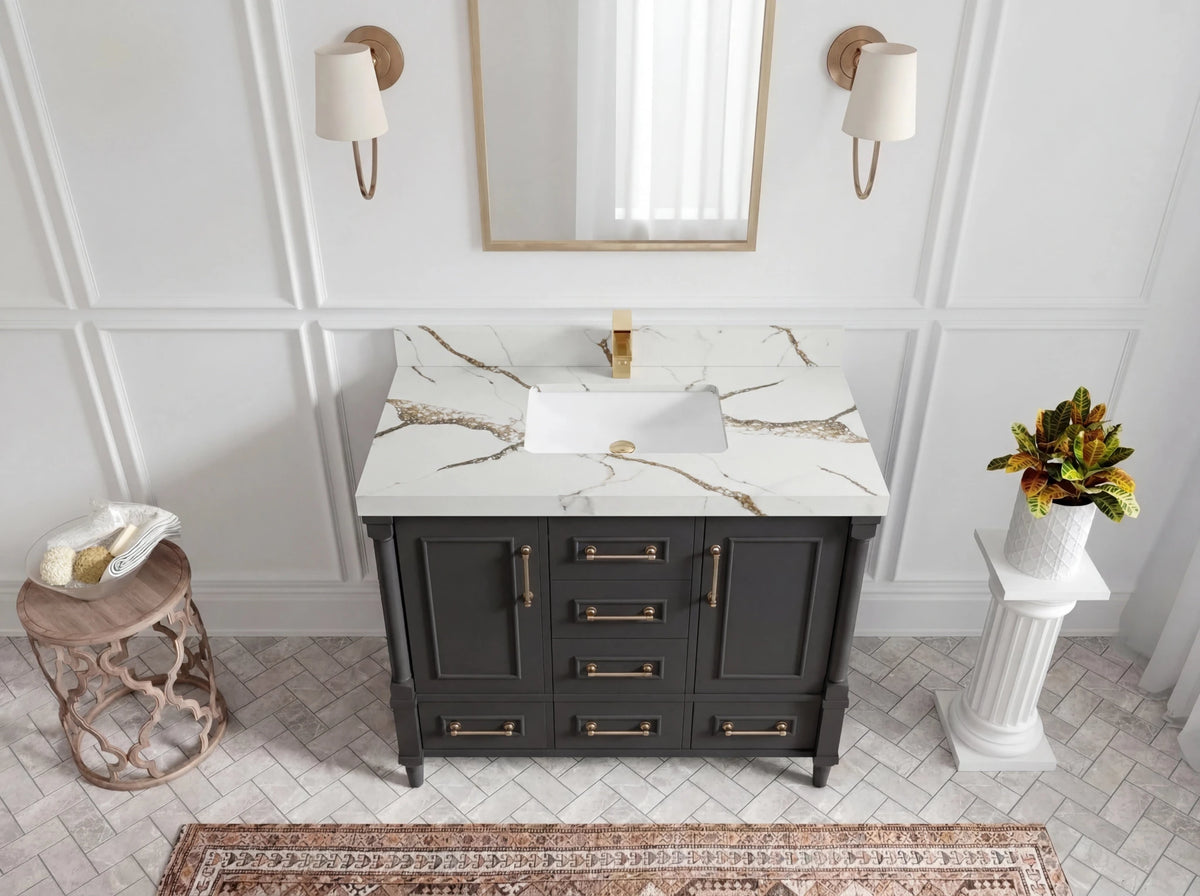 Aberdeen 42 in. W x 22 in. D Single Sink Bathroom Vanity - Willow Bath and Vanity