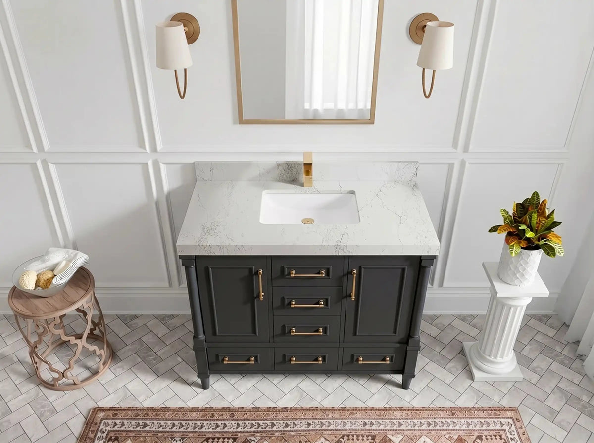 Aberdeen 42 in. W x 22 in. D Single Sink Bathroom Vanity - Willow Bath and Vanity