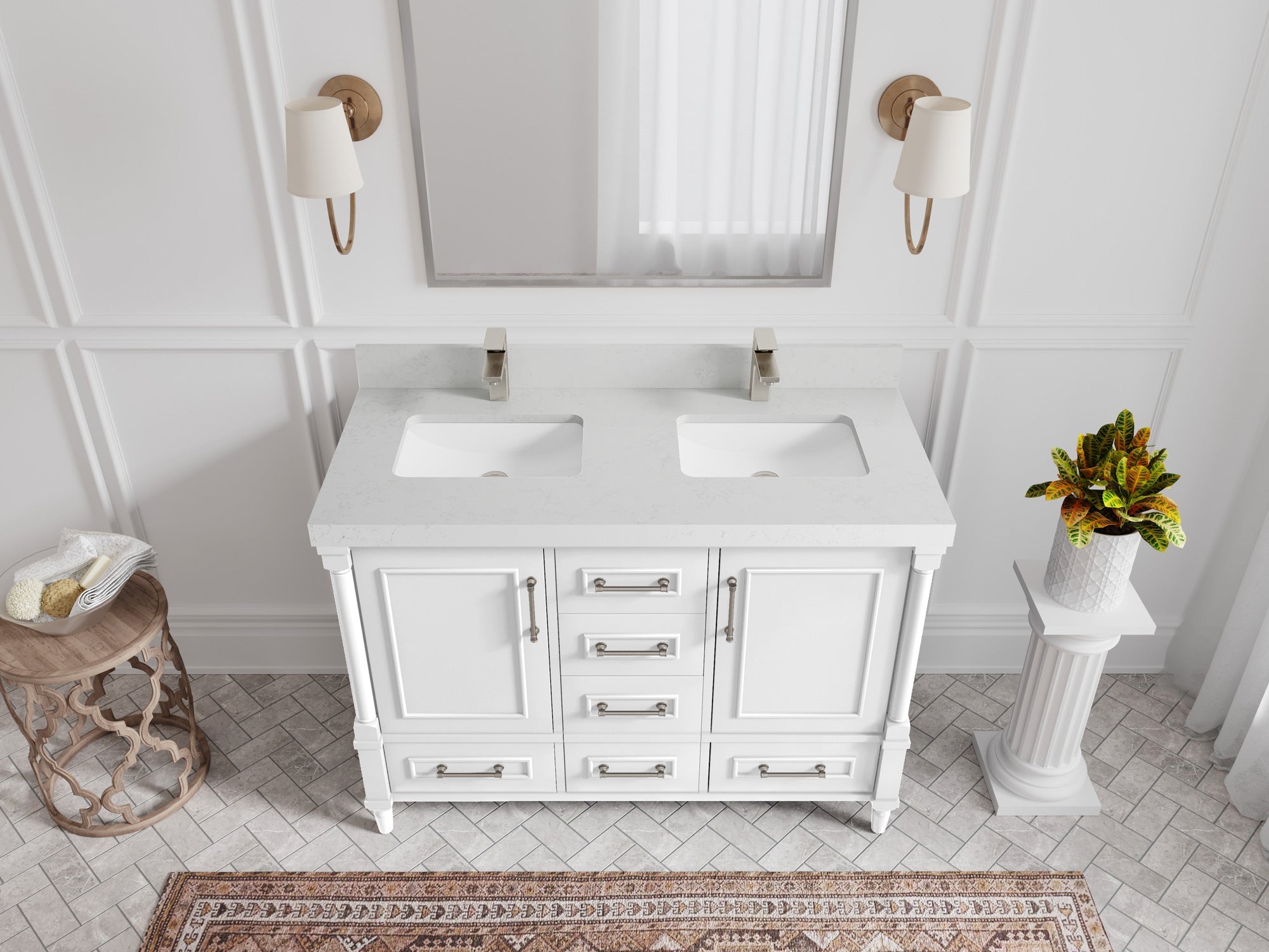 Aberdeen 48 in. W x 22 in. D Double Sink Bathroom Vanity - Willow Bath and Vanity