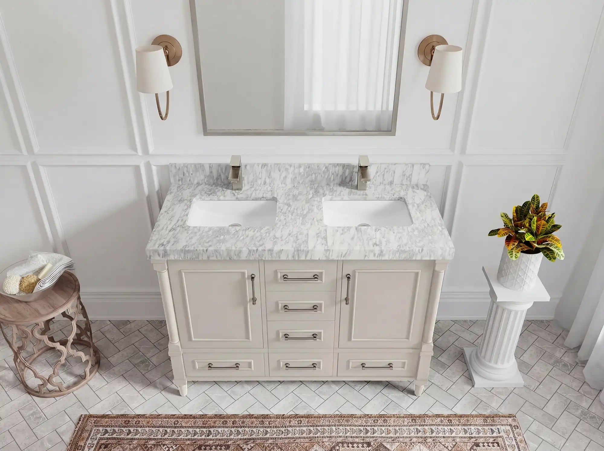Aberdeen 48 in. W x 22 in. D Double Sink Bathroom Vanity - Willow Bath and Vanity