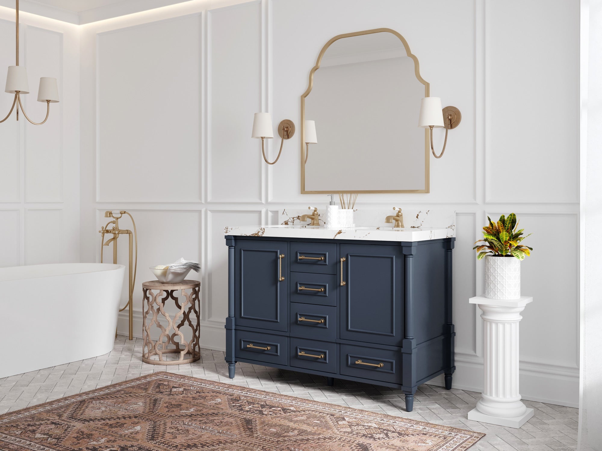 Aberdeen 48 in. W x 22 in. D Double Sink Bathroom Vanity - Willow Bath and Vanity