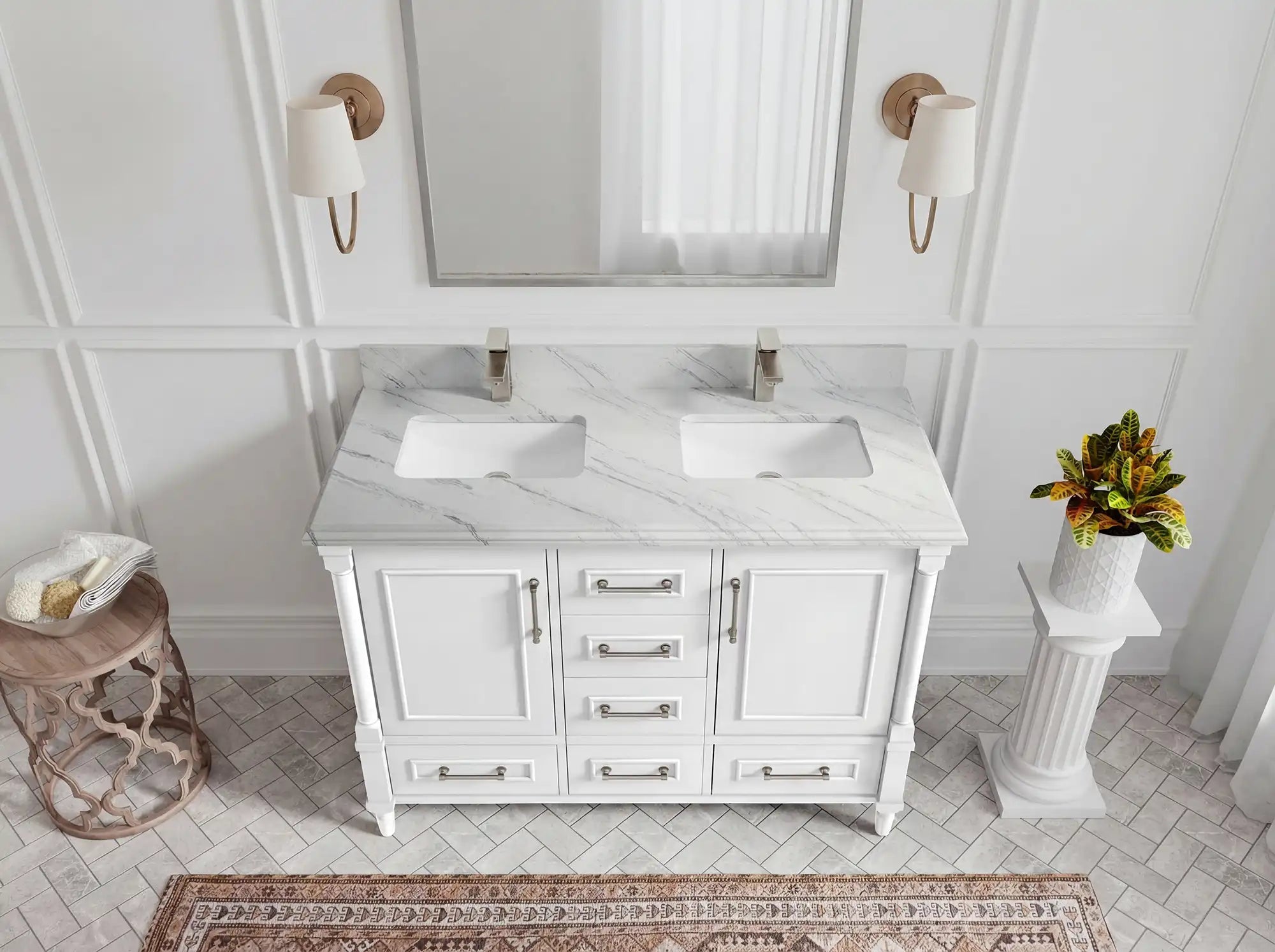 Aberdeen 48 in. W x 22 in. D Double Sink Bathroom Vanity - Willow Bath and Vanity