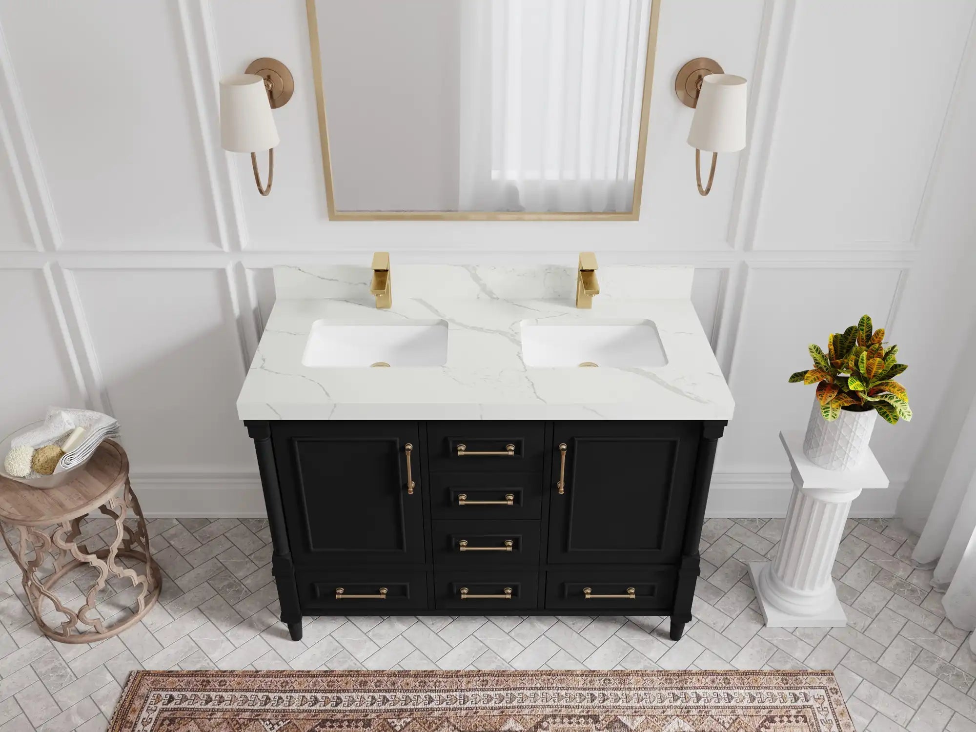 Aberdeen 48 in. W x 22 in. D Double Sink Bathroom Vanity - Willow Bath and Vanity