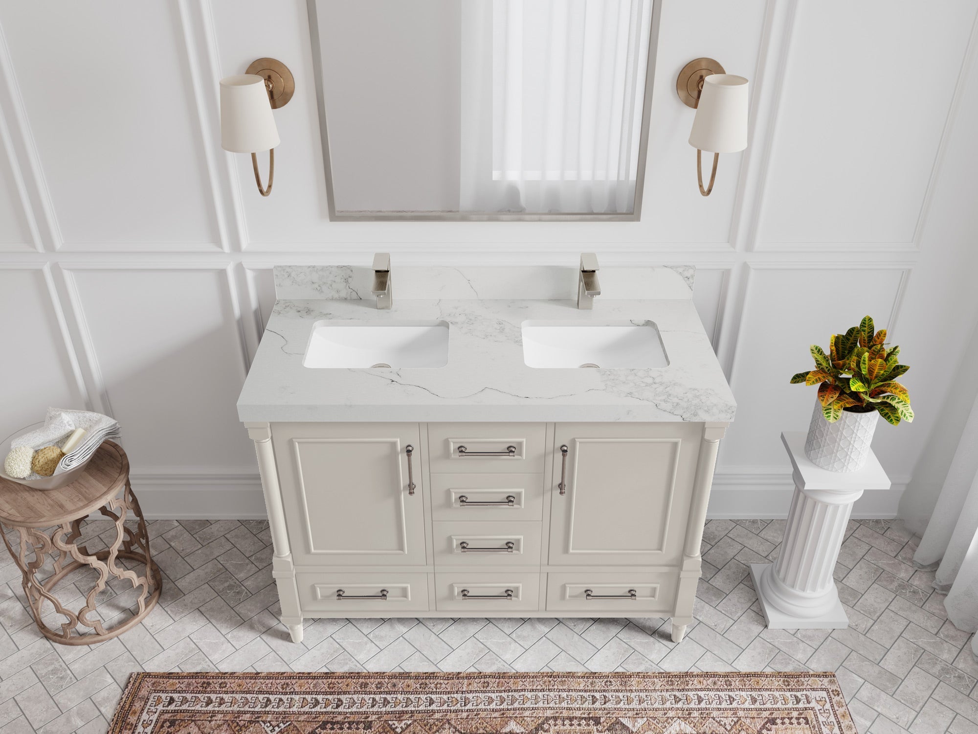 Aberdeen 48 in. W x 22 in. D Double Sink Bathroom Vanity - Willow Bath and Vanity