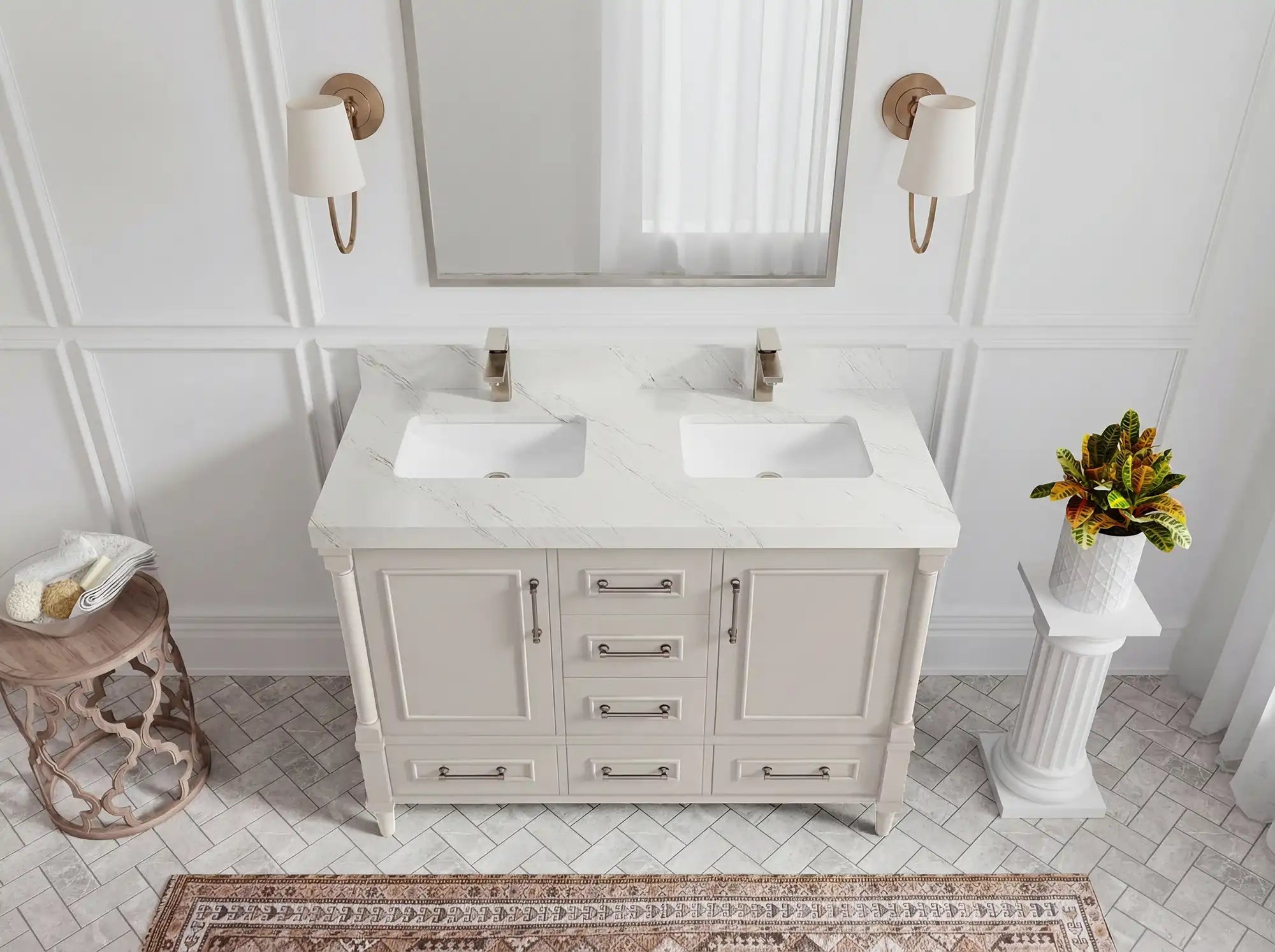 Aberdeen 48 in. W x 22 in. D Double Sink Bathroom Vanity - Willow Bath and Vanity