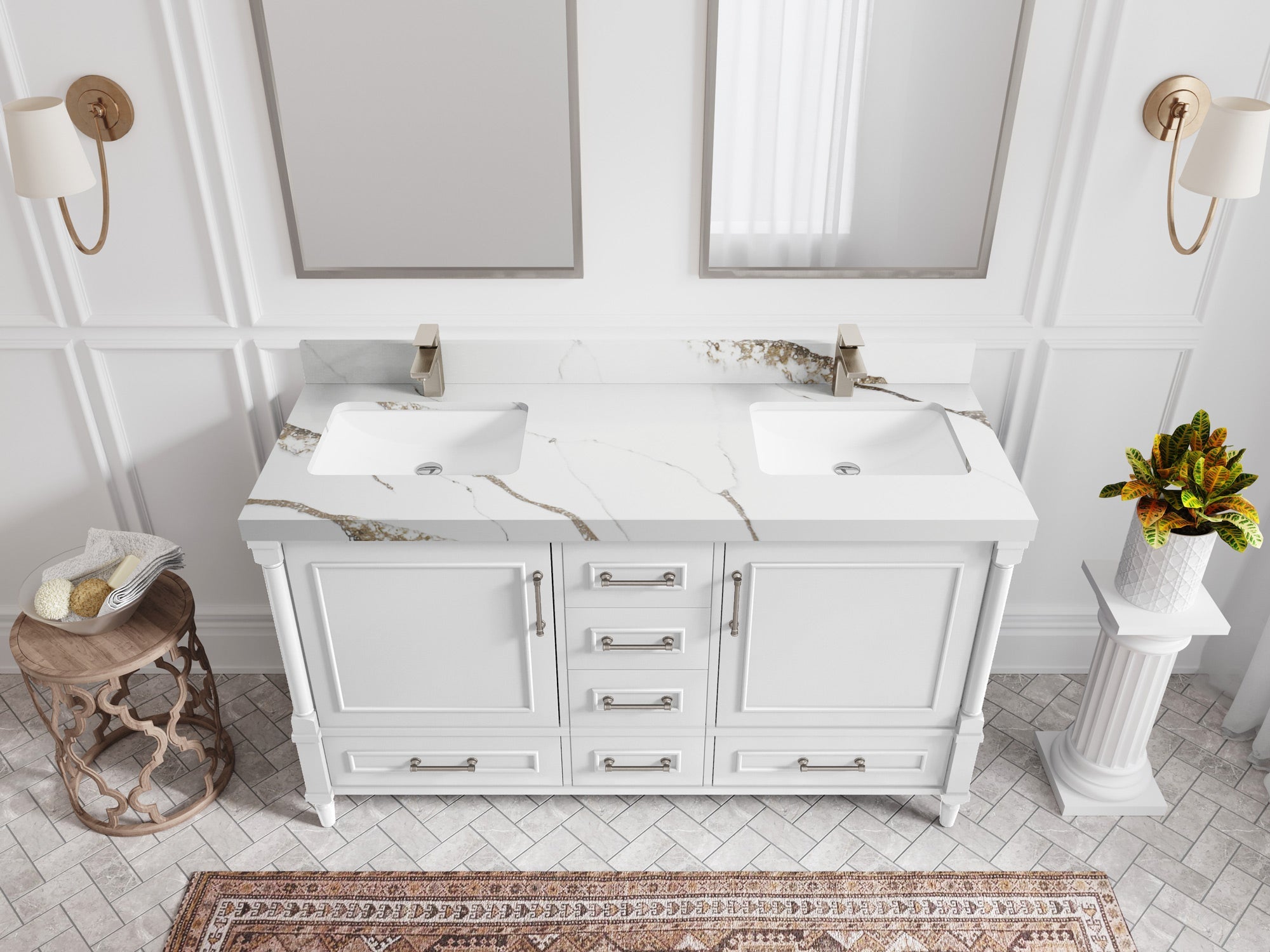 Aberdeen 60 in. W x 22 in. D Double Sink Bathroom Vanity - Willow Bath and Vanity