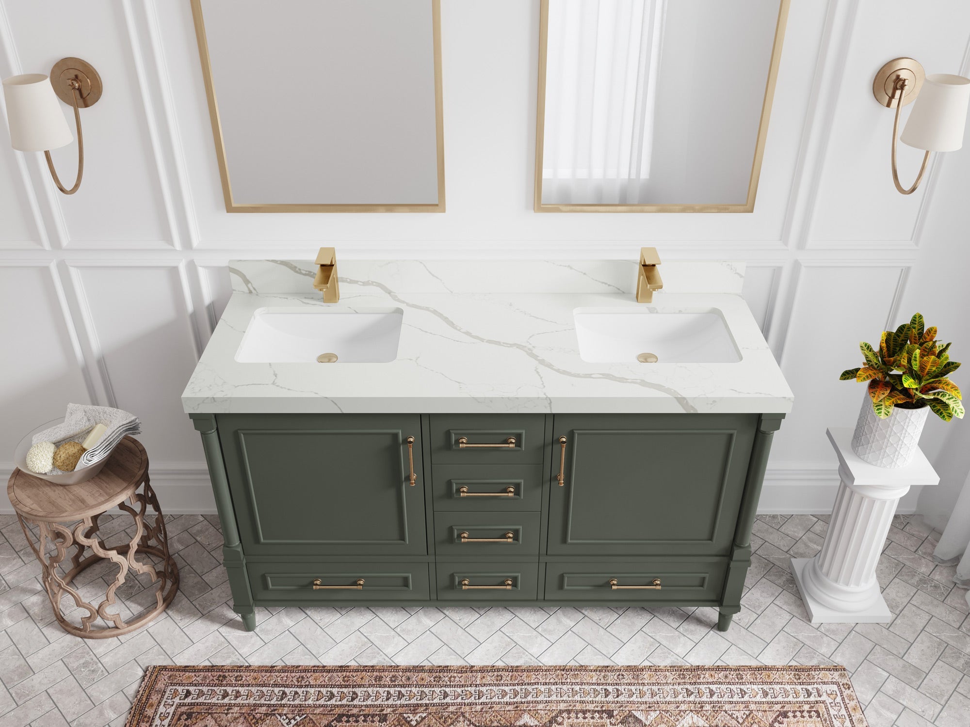 Aberdeen 60 in. W x 22 in. D Double Sink Bathroom Vanity - Willow Bath and Vanity