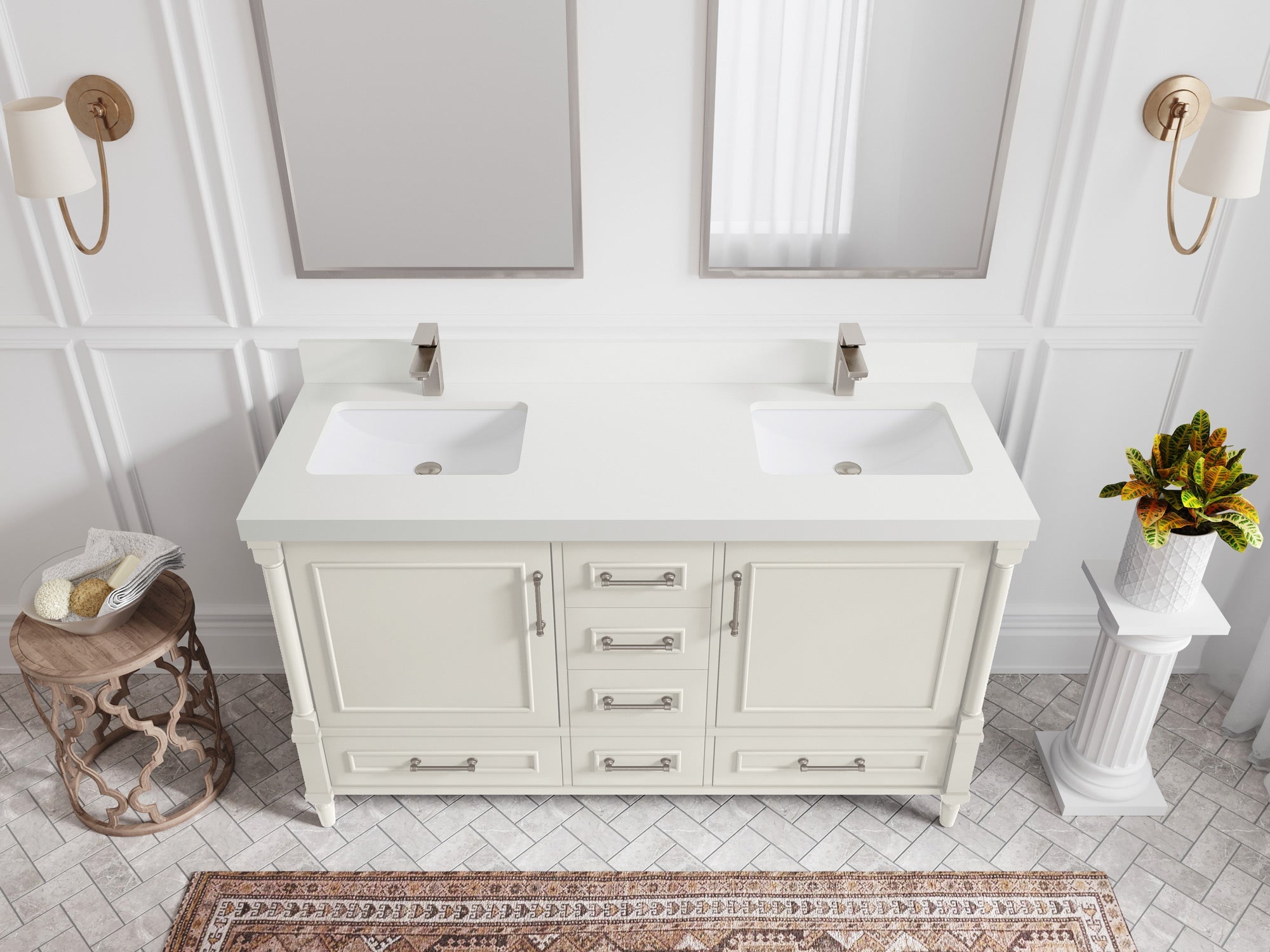 Aberdeen 60 in. W x 22 in. D Double Sink Bathroom Vanity - Willow Bath and Vanity