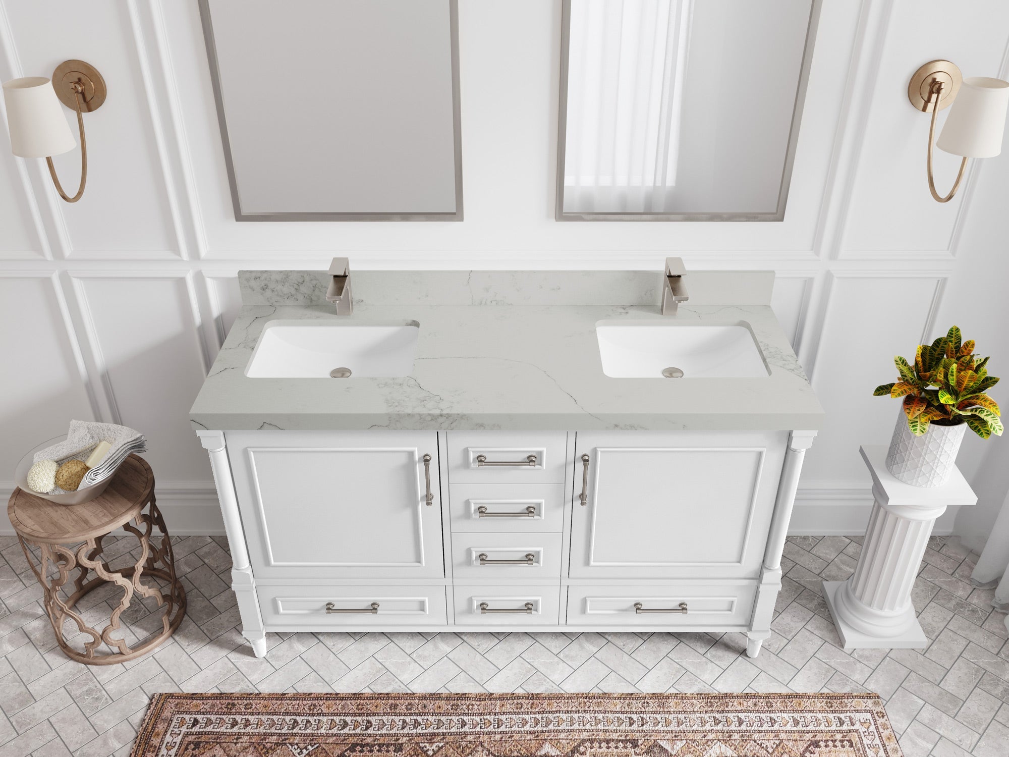 Aberdeen 60 in. W x 22 in. D Double Sink Bathroom Vanity - Willow Bath and Vanity