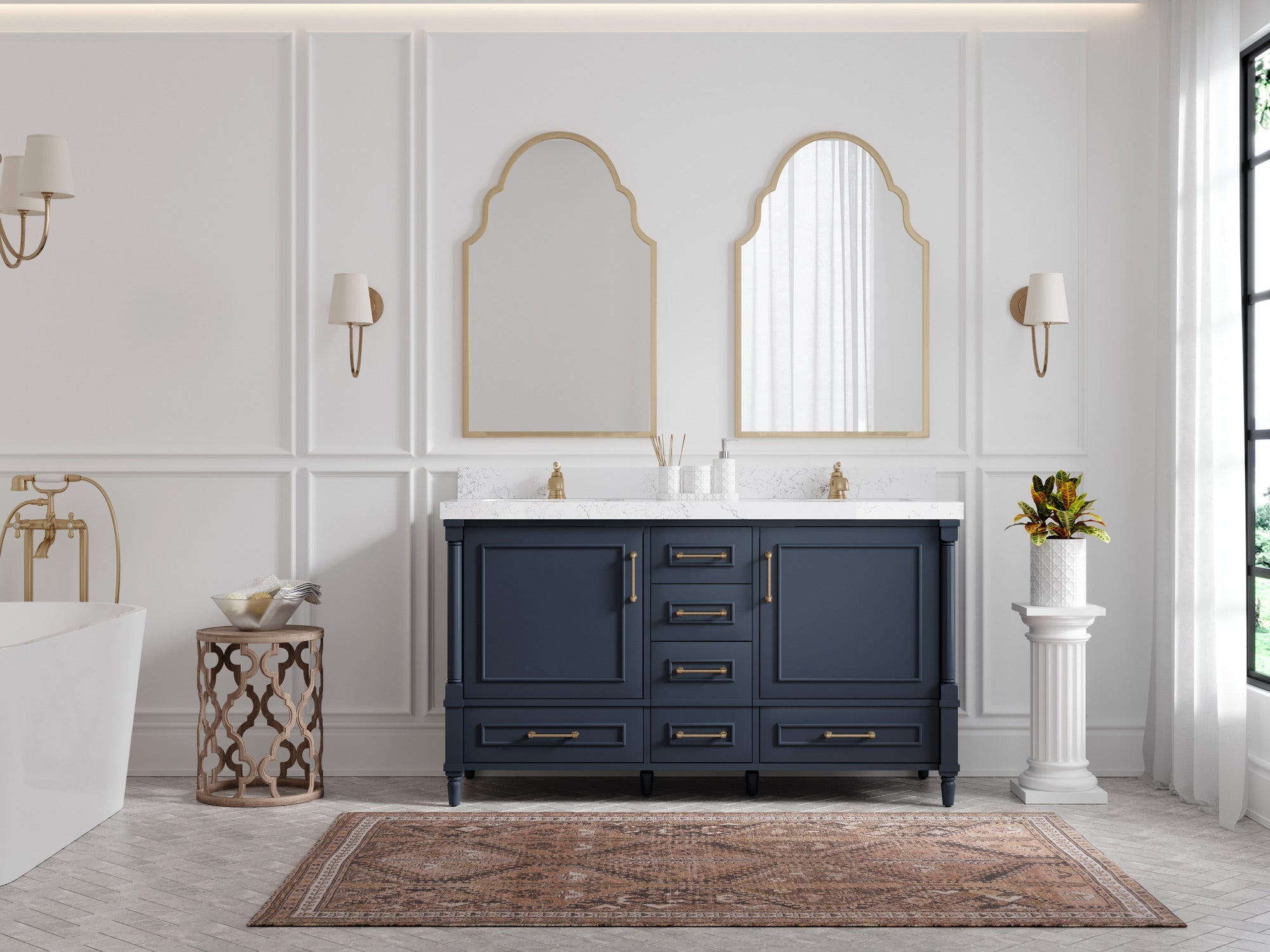 Aberdeen 60 in. W x 22 in. D Double Sink Bathroom Vanity - Willow Bath and Vanity