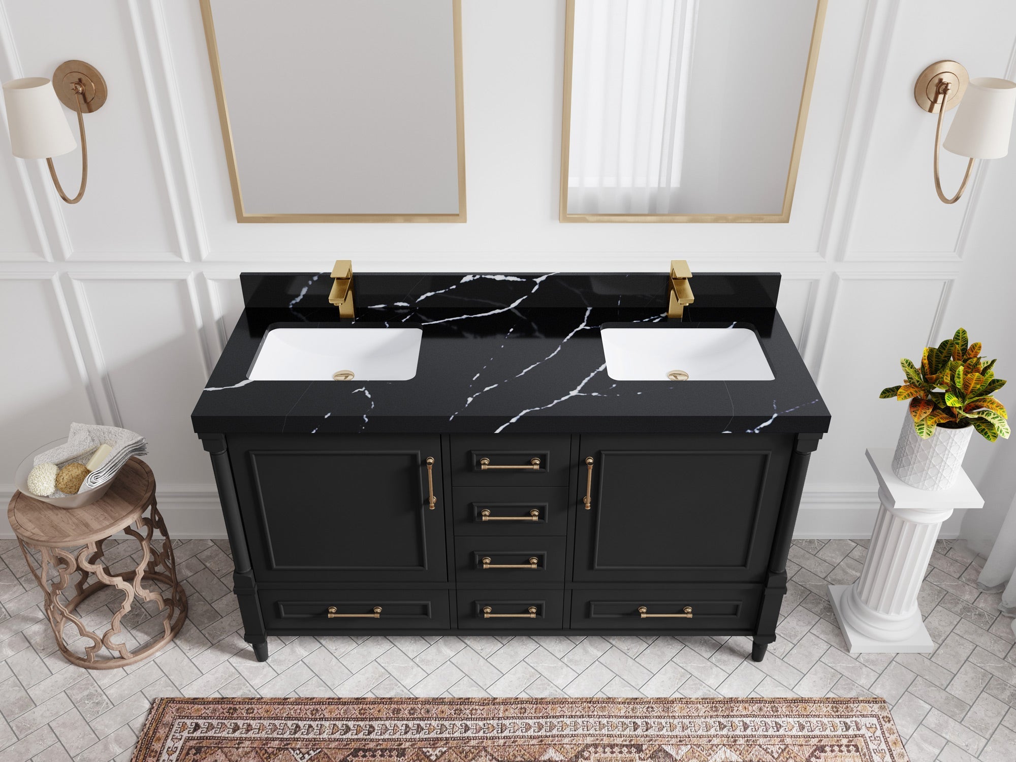 Aberdeen 60 in. W x 22 in. D Double Sink Bathroom Vanity - Willow Bath and Vanity