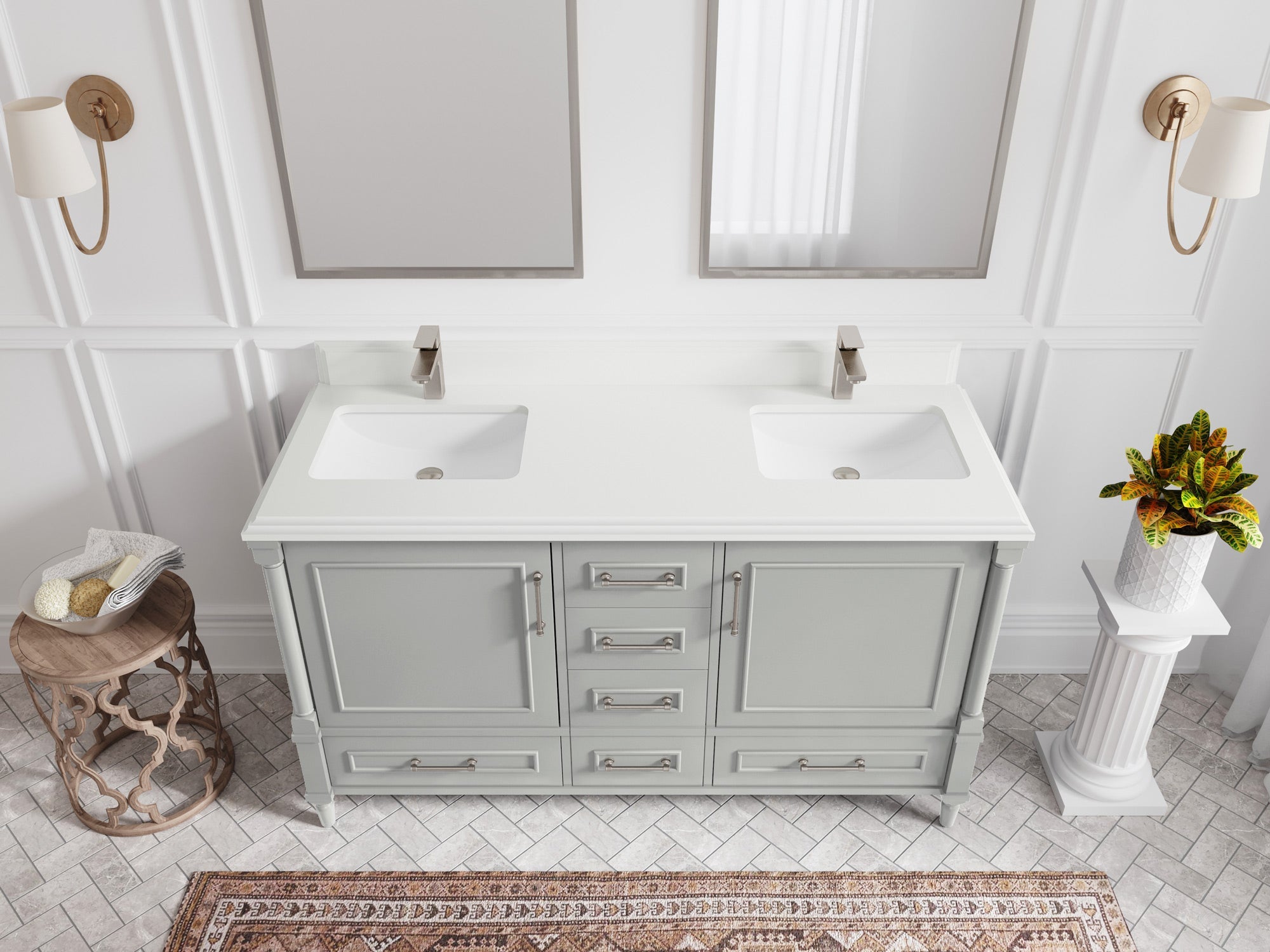 Aberdeen 60 in. W x 22 in. D Double Sink Bathroom Vanity - Willow Bath and Vanity