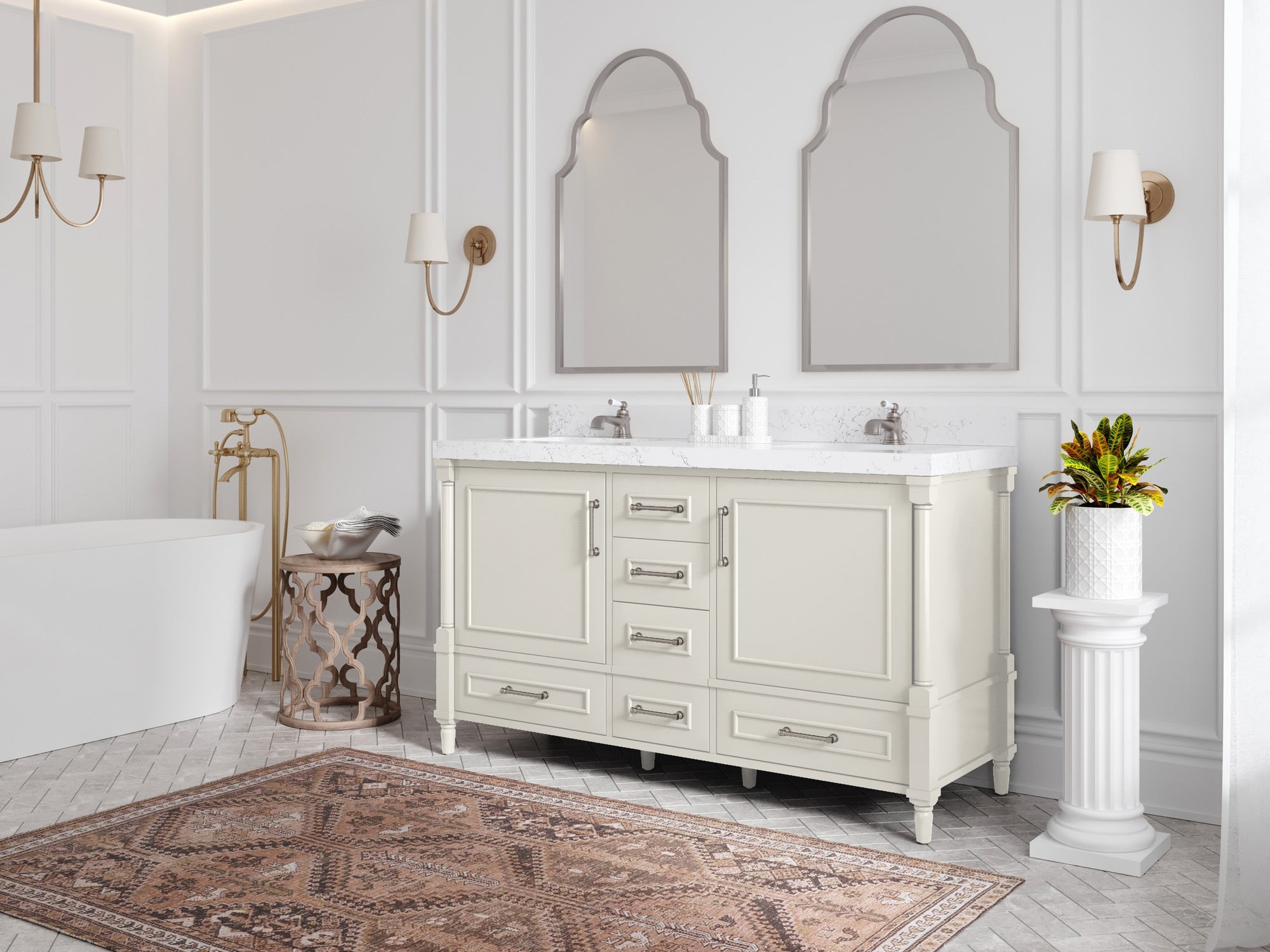 Aberdeen 60 in. W x 22 in. D Double Sink Bathroom Vanity - Willow Bath and Vanity