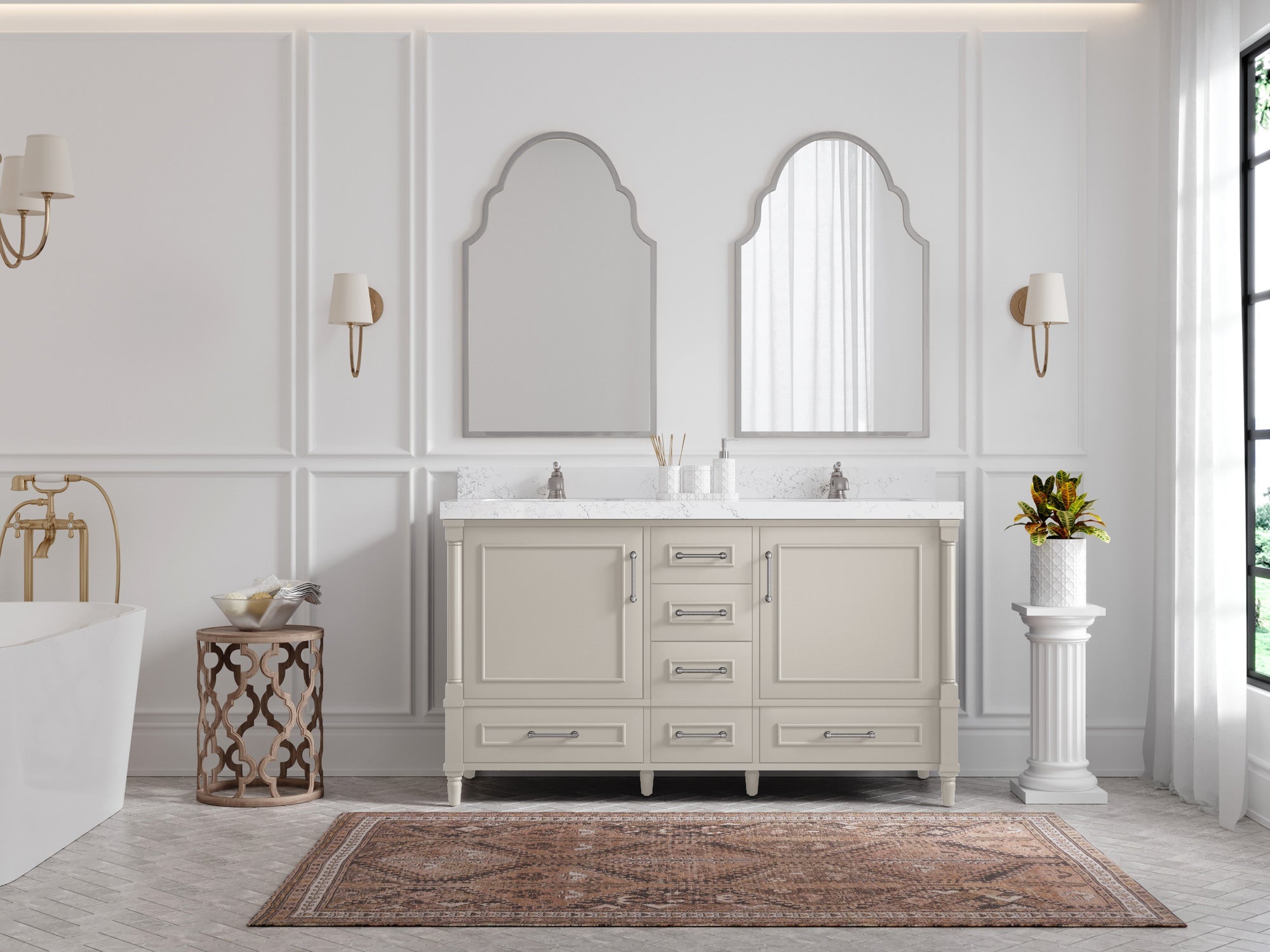 Aberdeen 60 in. W x 22 in. D Double Sink Bathroom Vanity - Willow Bath and Vanity