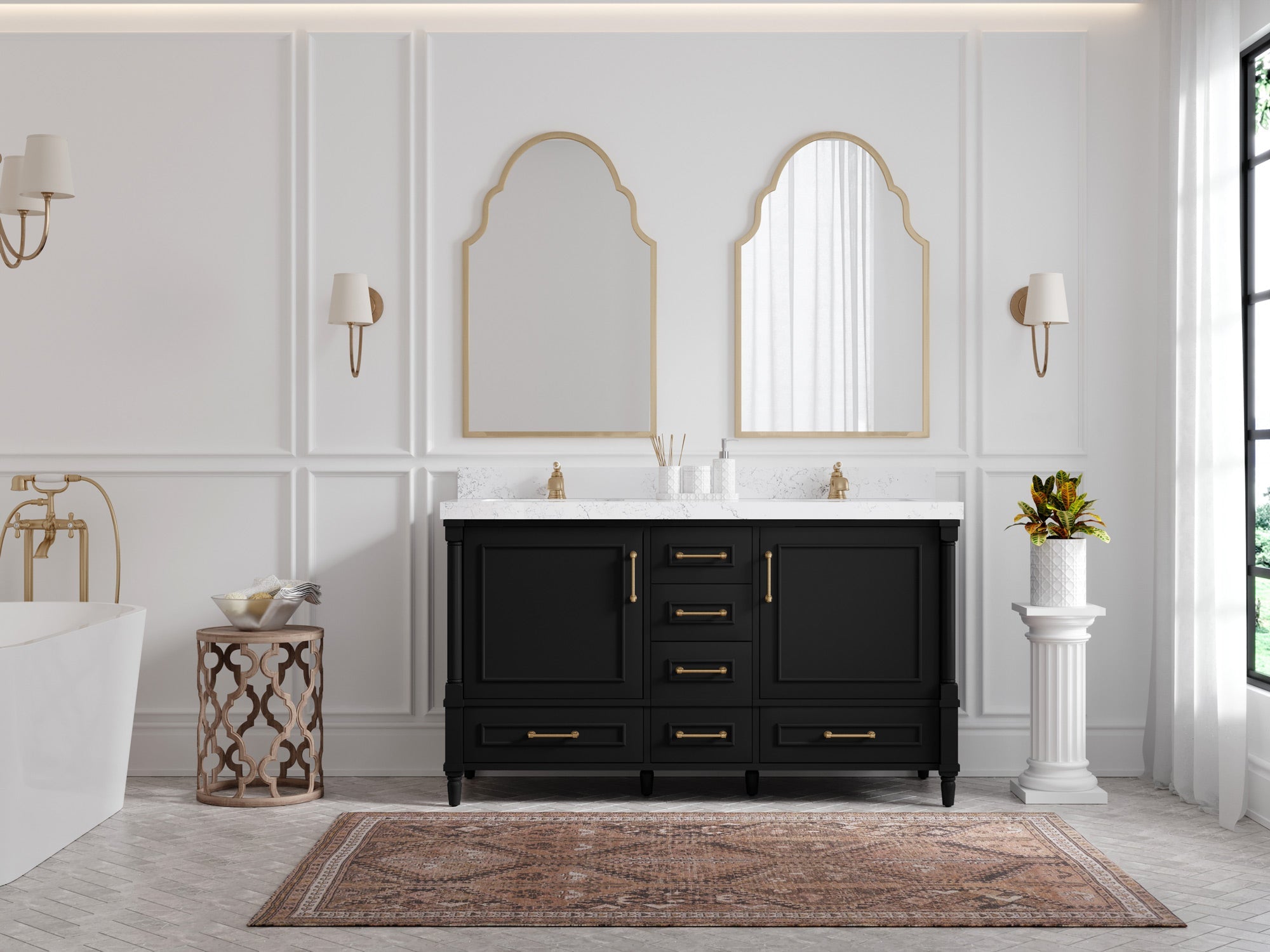 Aberdeen 60 in. W x 22 in. D Double Sink Bathroom Vanity - Willow Bath and Vanity