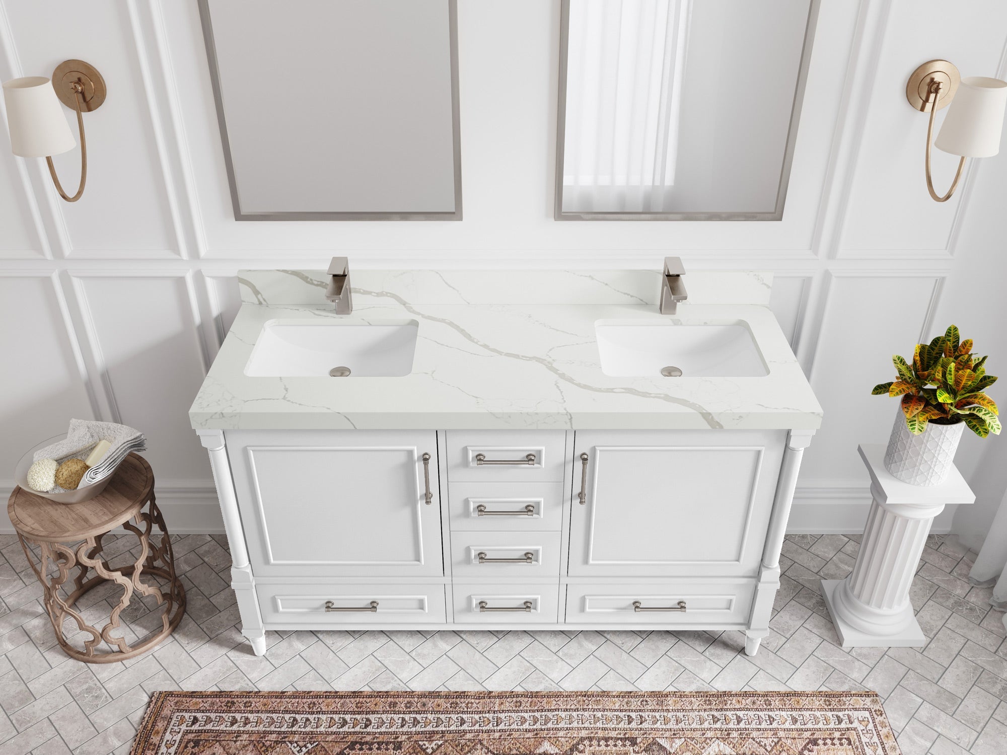 Aberdeen 60 in. W x 22 in. D Double Sink Bathroom Vanity - Willow Bath and Vanity