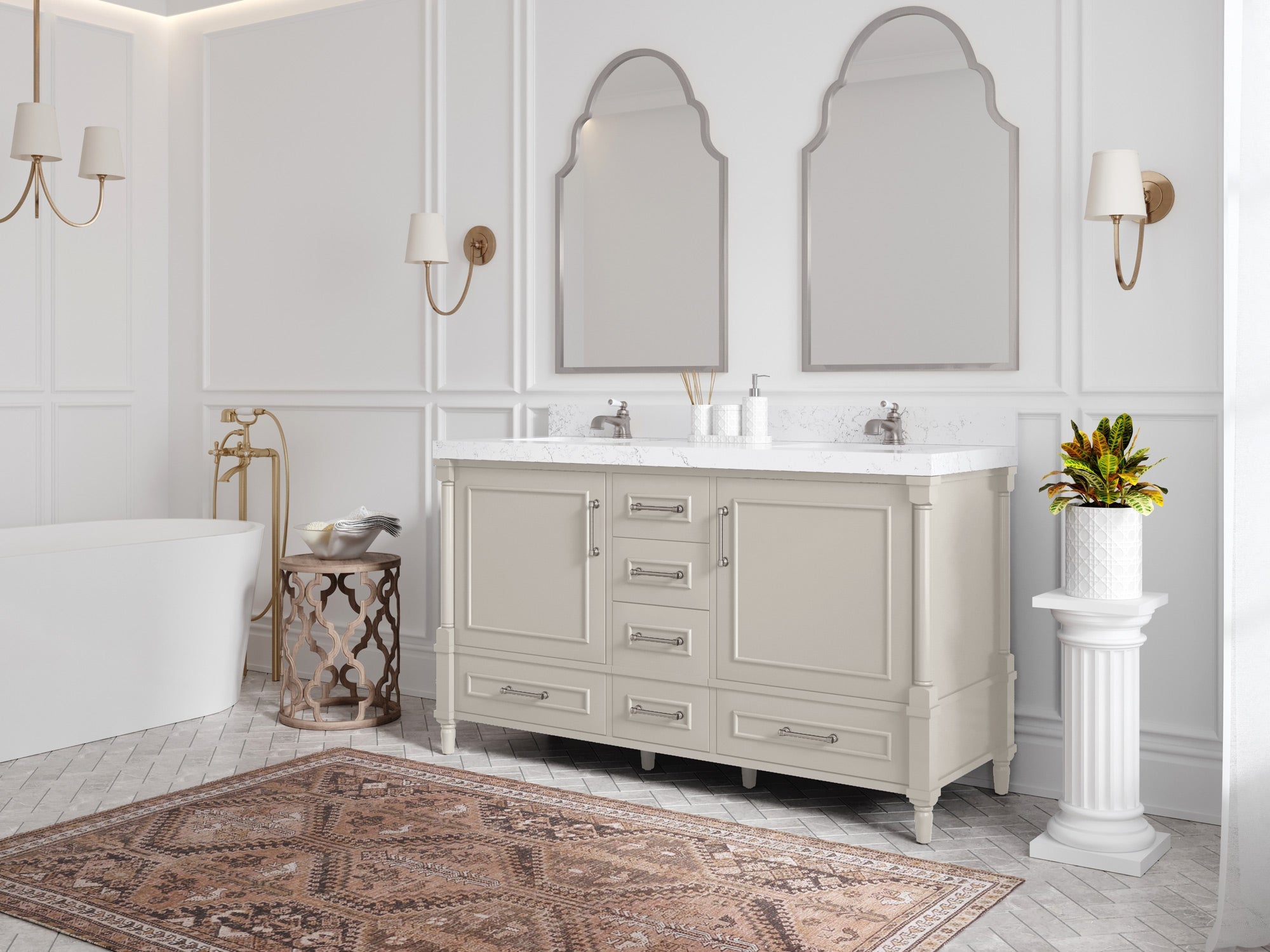 Aberdeen 60 in. W x 22 in. D Double Sink Bathroom Vanity - Willow Bath and Vanity