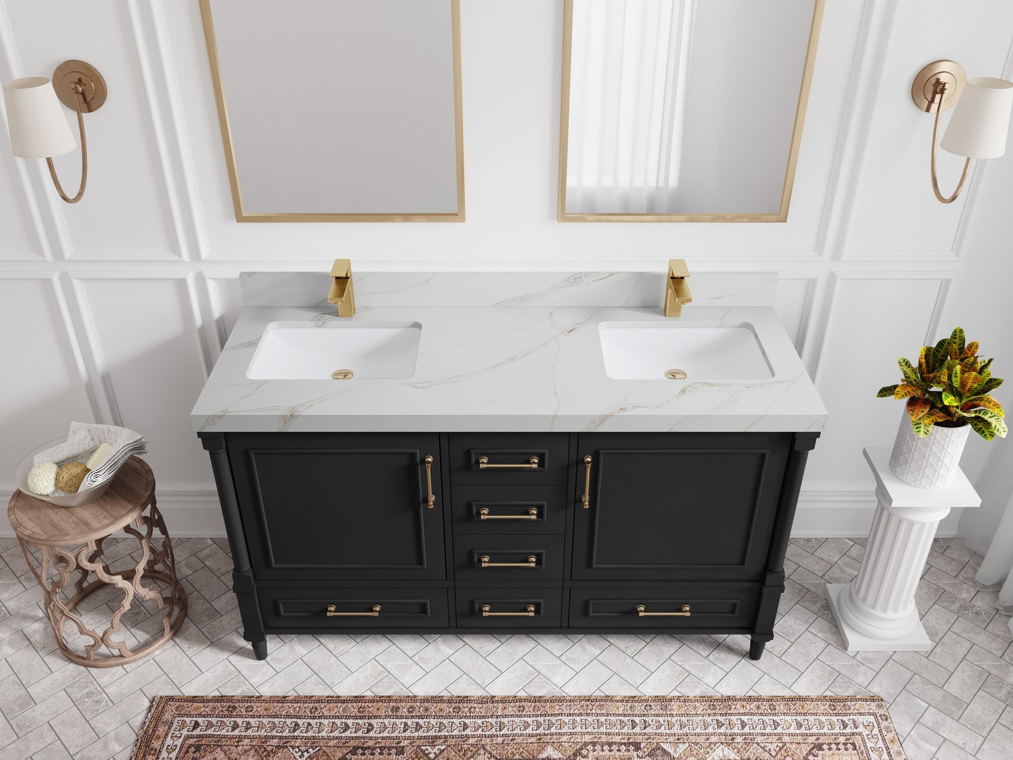 Aberdeen 60 in. W x 22 in. D Double Sink Bathroom Vanity - Willow Bath and Vanity