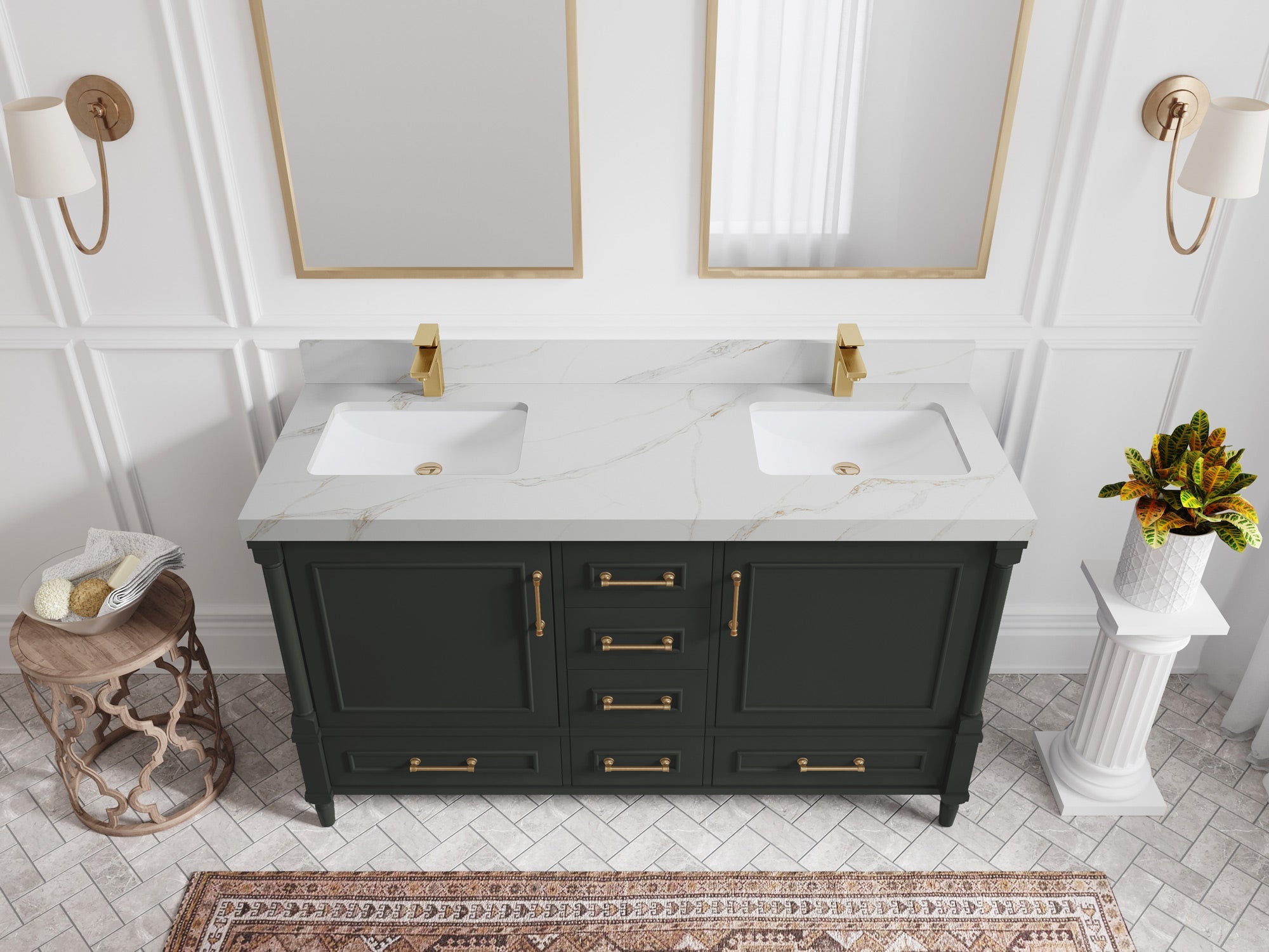 Aberdeen 60 in. W x 22 in. D Double Sink Bathroom Vanity - Willow Bath and Vanity
