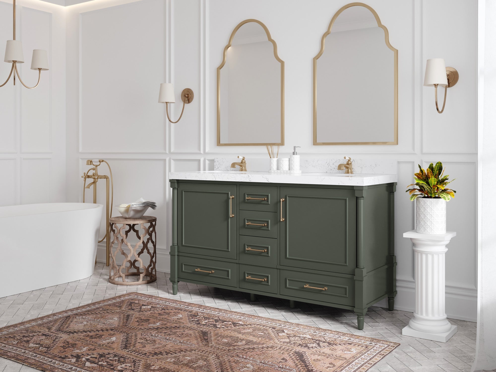Aberdeen 60 in. W x 22 in. D Double Sink Bathroom Vanity - Willow Bath and Vanity