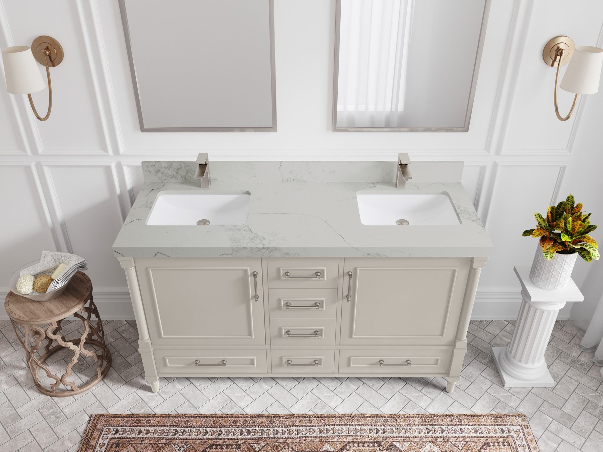 Aberdeen 60 in. W x 22 in. D Double Sink Bathroom Vanity - Willow Bath and Vanity