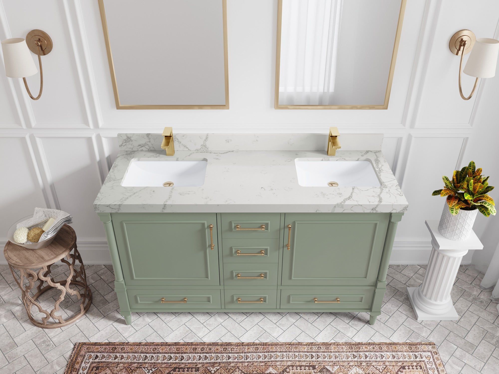 Aberdeen 60 in. W x 22 in. D Double Sink Bathroom Vanity - Willow Bath and Vanity