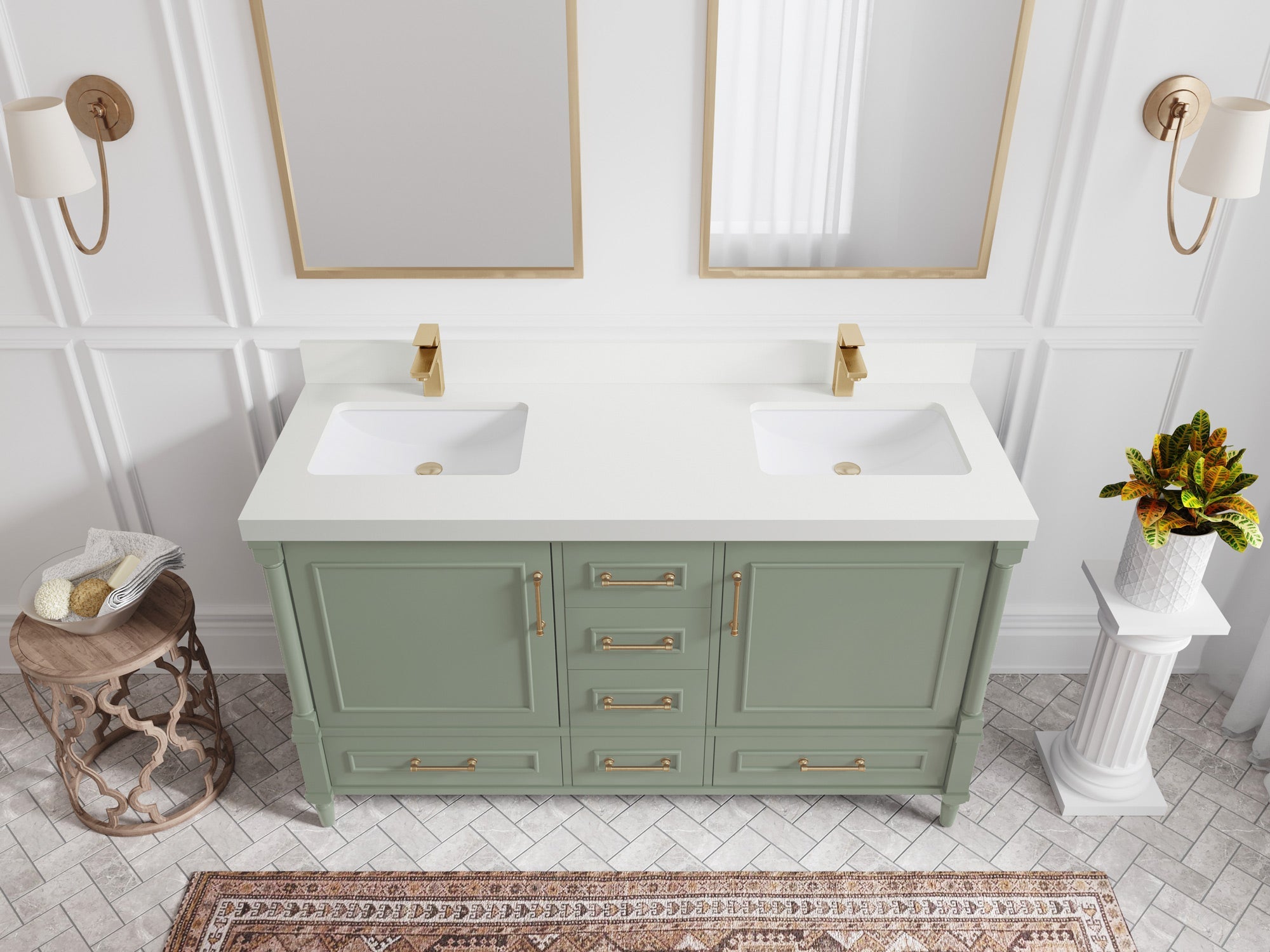 Aberdeen 60 in. W x 22 in. D Double Sink Bathroom Vanity - Willow Bath and Vanity