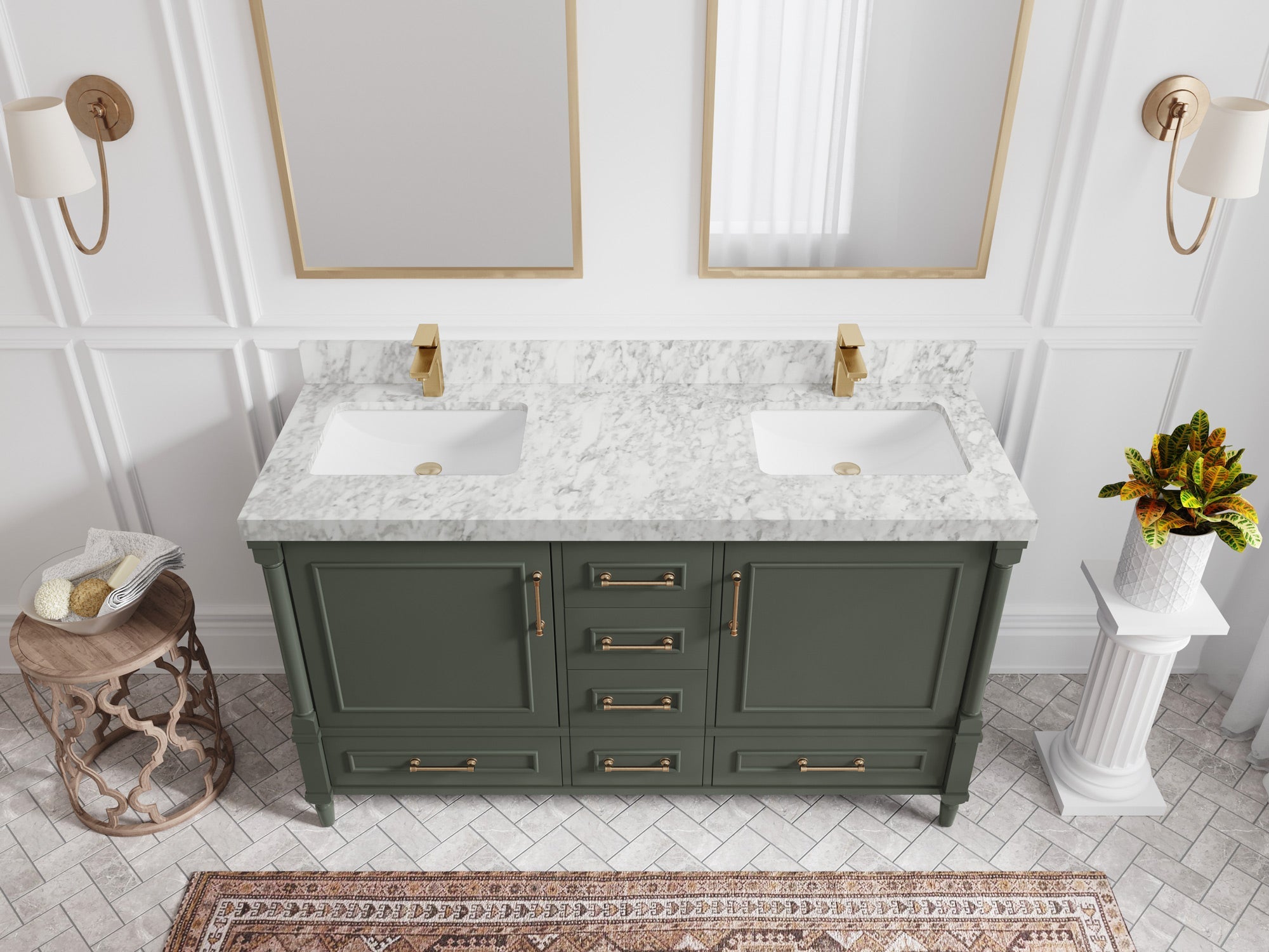 Aberdeen 60 in. W x 22 in. D Double Sink Bathroom Vanity - Willow Bath and Vanity