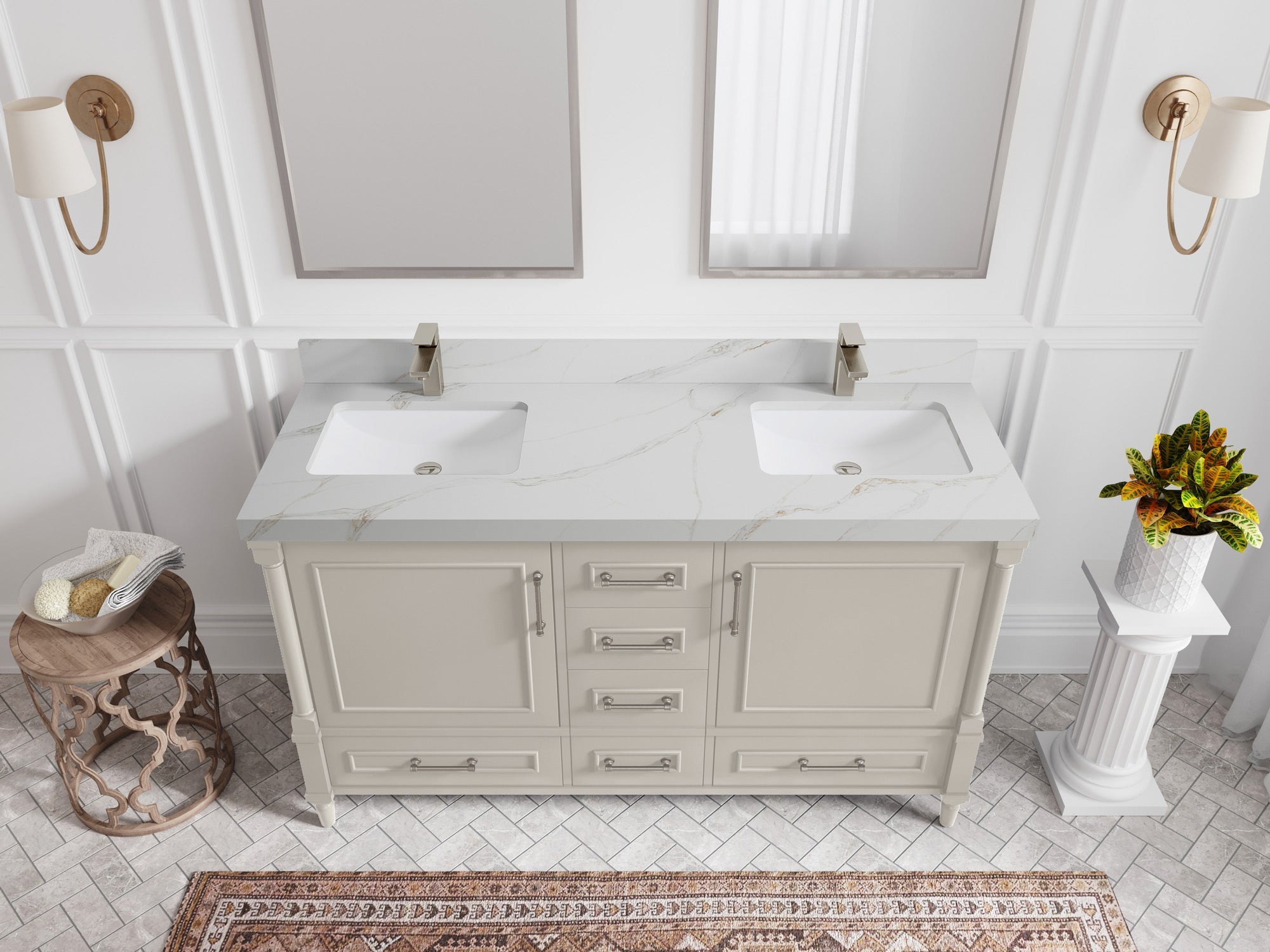 Aberdeen 60 in. W x 22 in. D Double Sink Bathroom Vanity - Willow Bath and Vanity