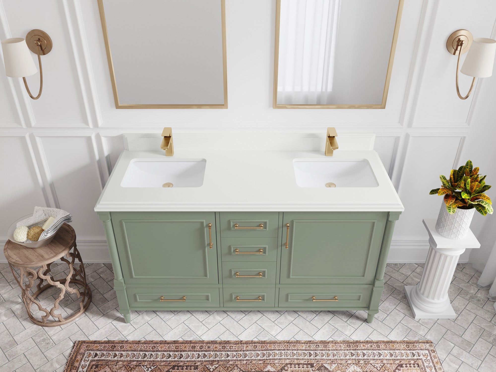 Aberdeen 60 in. W x 22 in. D Double Sink Bathroom Vanity - Willow Bath and Vanity