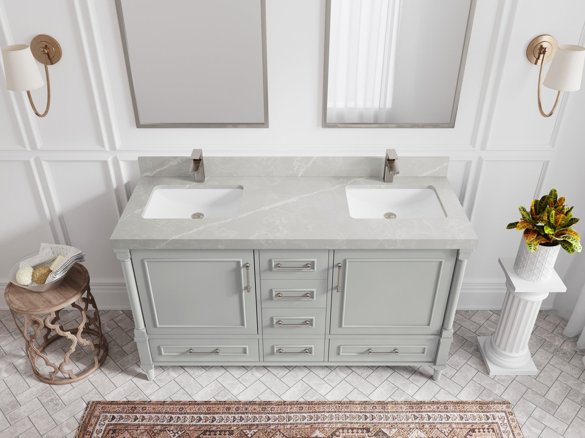 Aberdeen 60 in. W x 22 in. D Double Sink Bathroom Vanity - Willow Bath and Vanity