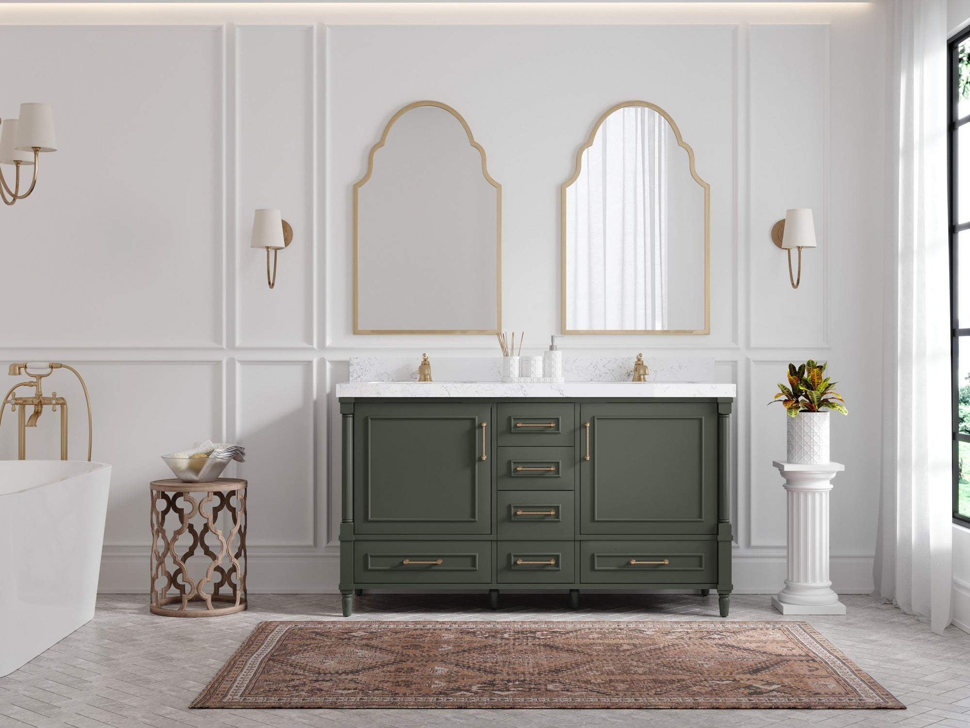 Aberdeen 60 in. W x 22 in. D Double Sink Bathroom Vanity - Willow Bath and Vanity