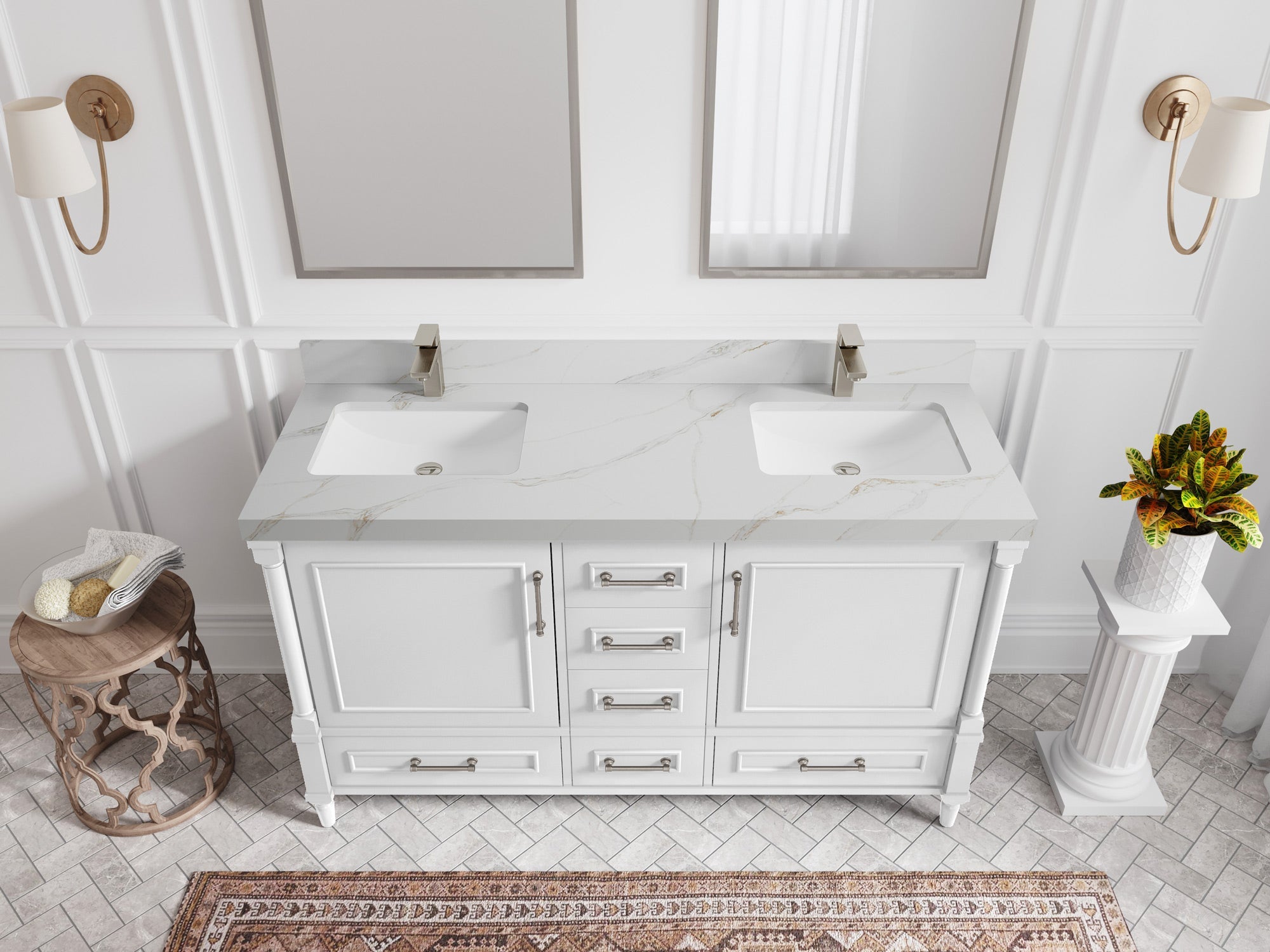 Aberdeen 60 in. W x 22 in. D Double Sink Bathroom Vanity - Willow Bath and Vanity