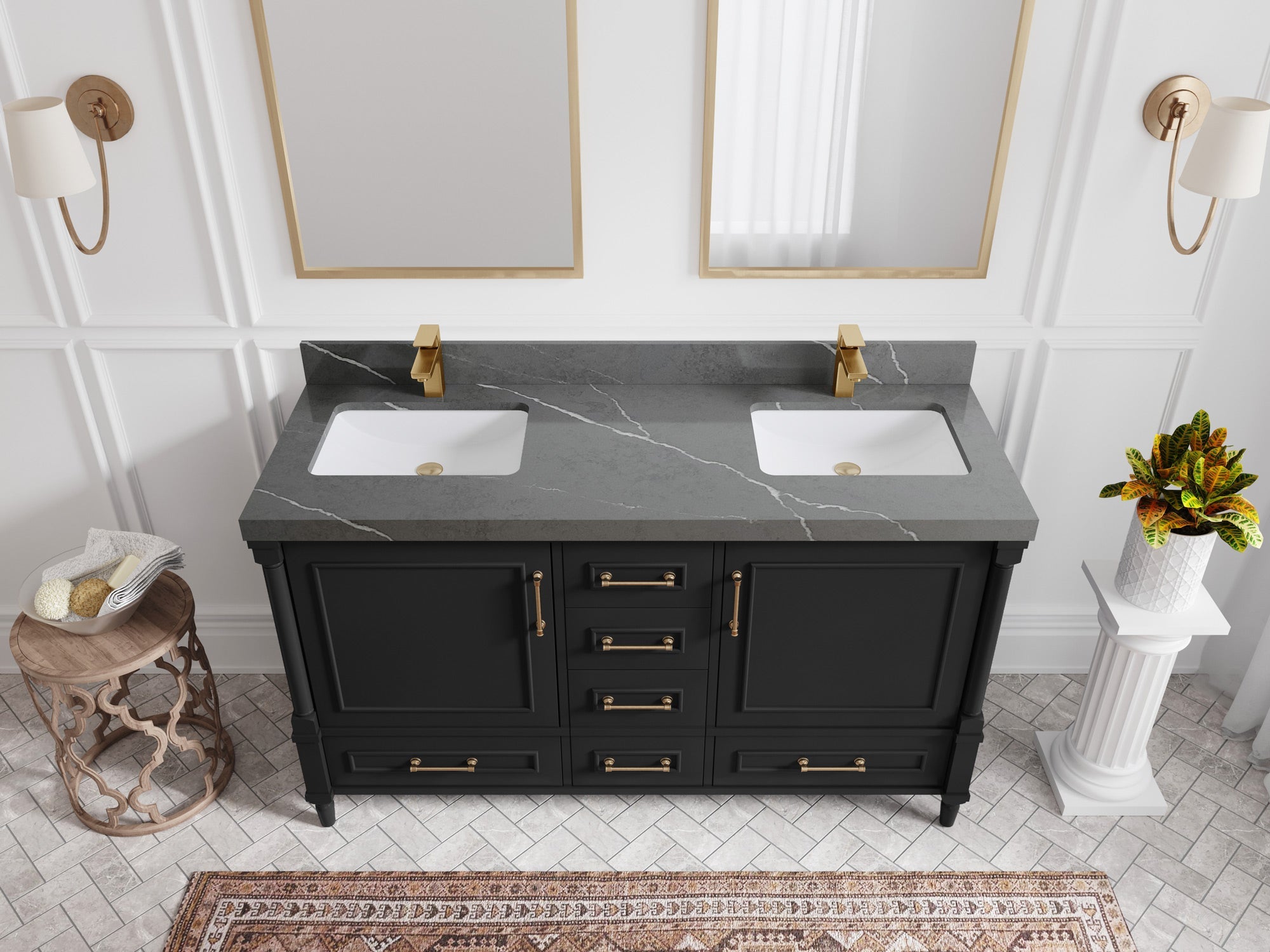 Aberdeen 60 in. W x 22 in. D Double Sink Bathroom Vanity - Willow Bath and Vanity