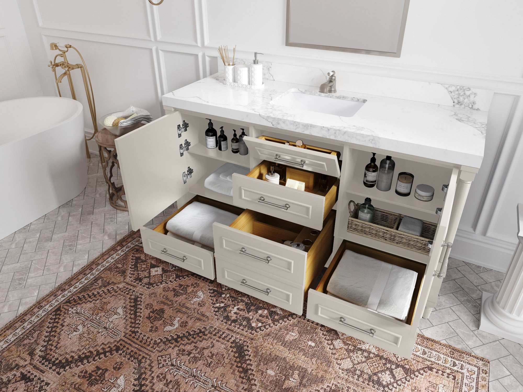 Aberdeen 60 in. W x 22 in. D Single Sink Bathroom Vanity - Willow Bath and Vanity