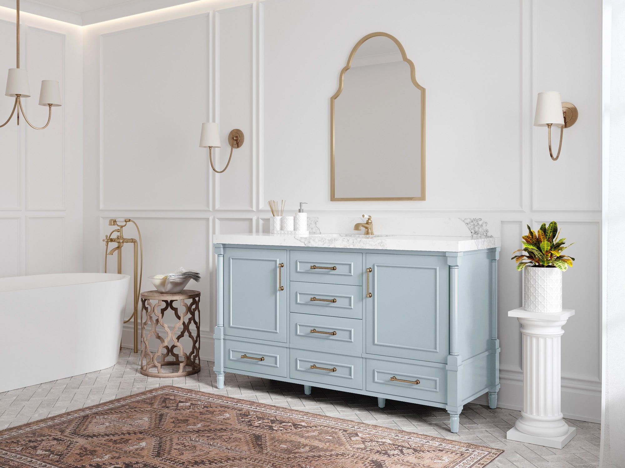 Aberdeen 60 in. W x 22 in. D Single Sink Bathroom Vanity - Willow Bath and Vanity