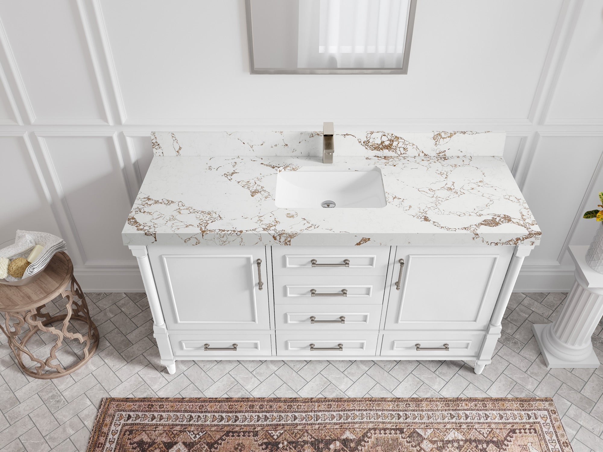 Aberdeen 60 in. W x 22 in. D Single Sink Bathroom Vanity - Willow Bath and Vanity