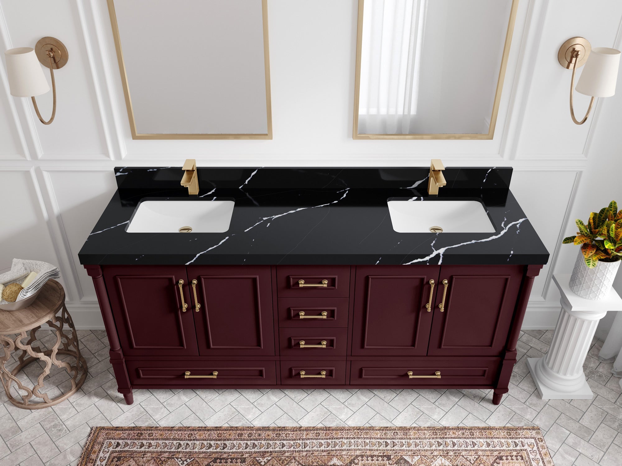 Aberdeen 72 in. W x 22 in. D Double Sink Bathroom Vanity - Willow Bath and Vanity