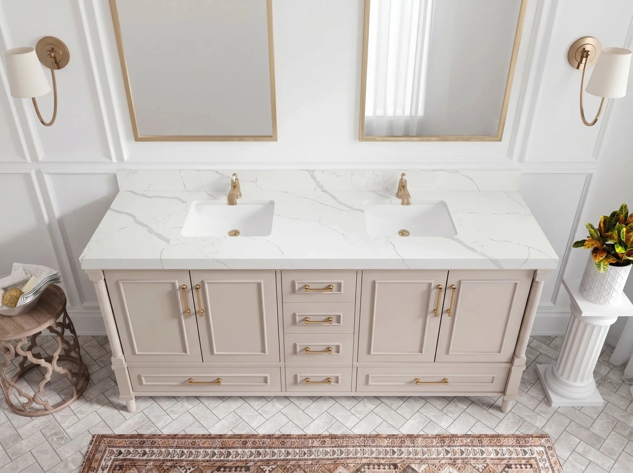 Aberdeen 72 in. W x 22 in. D Double Sink Bathroom Vanity - Willow Bath and Vanity