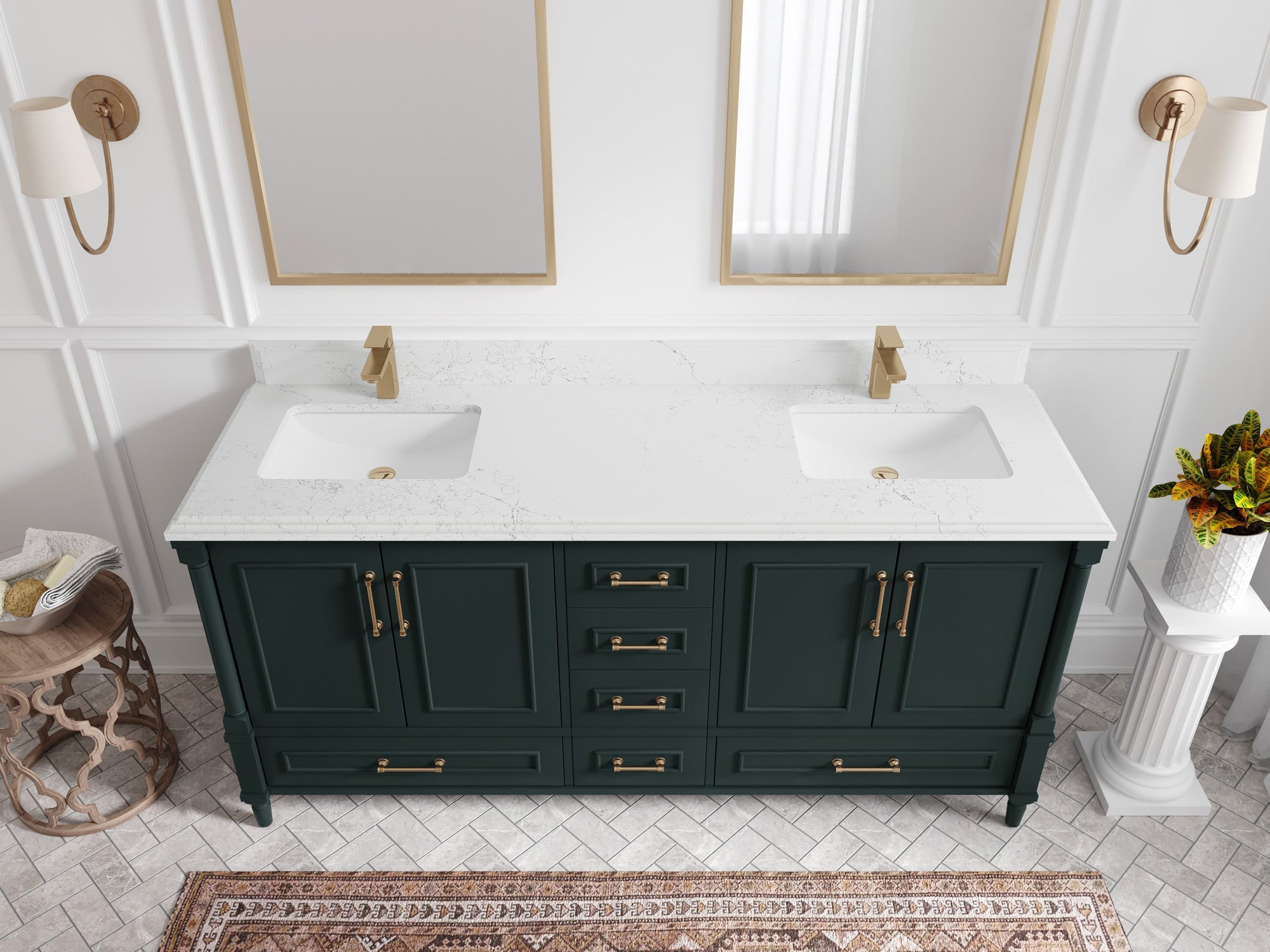 Aberdeen 72 in. W x 22 in. D Double Sink Bathroom Vanity - Willow Bath and Vanity
