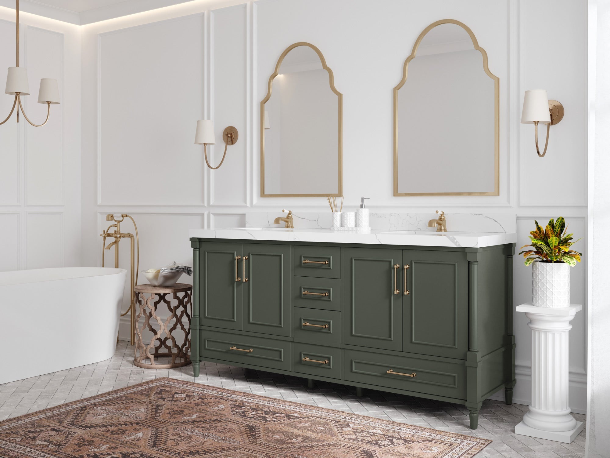 Aberdeen 72 in. W x 22 in. D Double Sink Bathroom Vanity - Willow Bath and Vanity