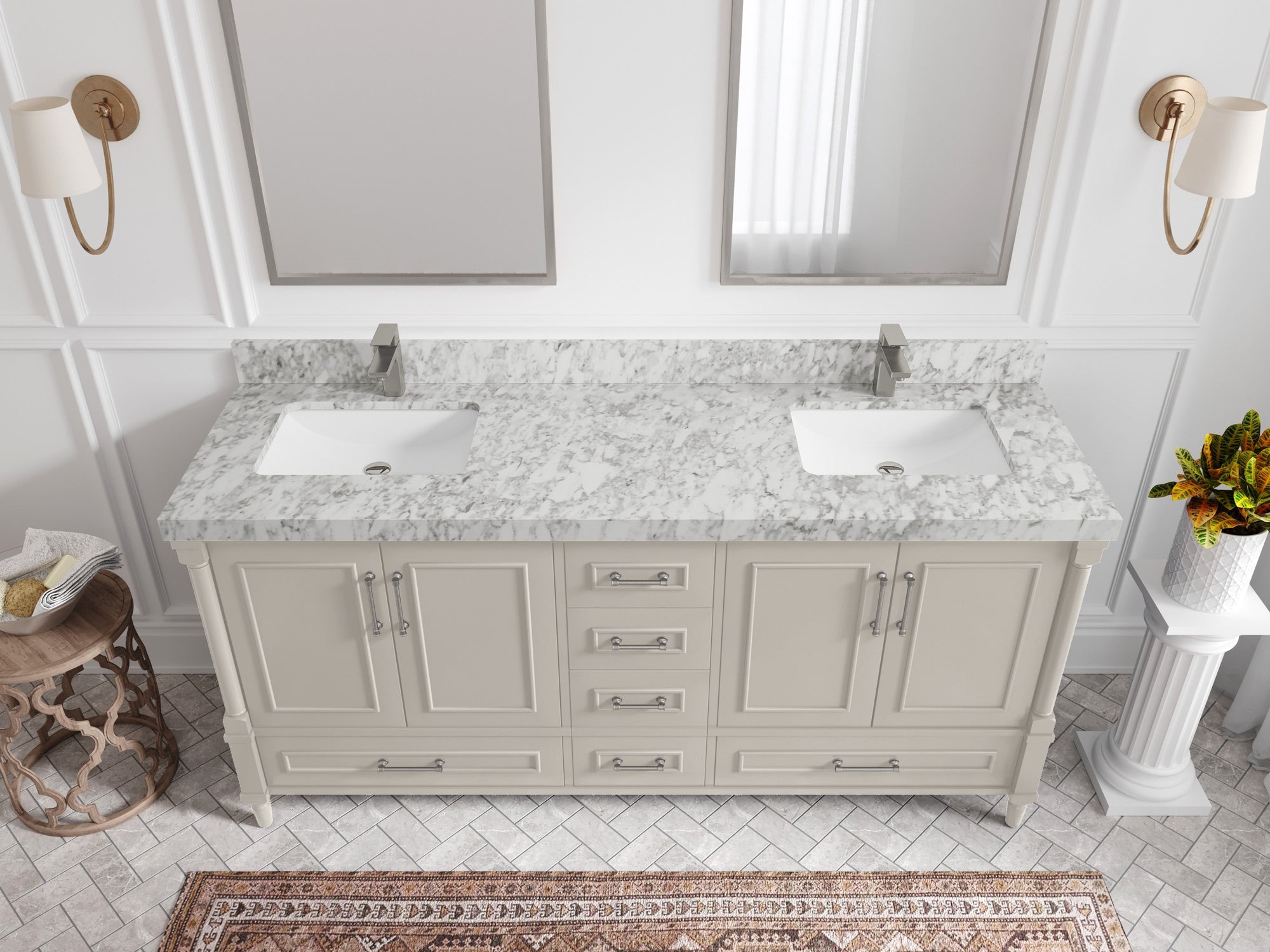 Aberdeen 72 in. W x 22 in. D Double Sink Bathroom Vanity - Willow Bath and Vanity