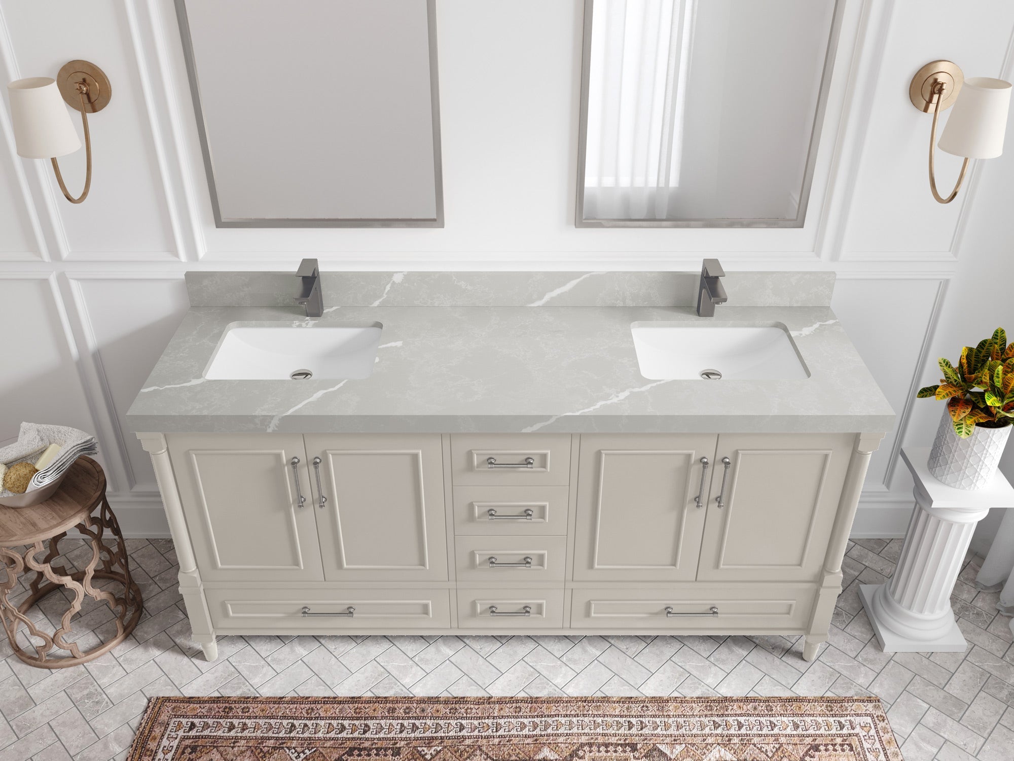 Aberdeen 72 in. W x 22 in. D Double Sink Bathroom Vanity - Willow Bath and Vanity