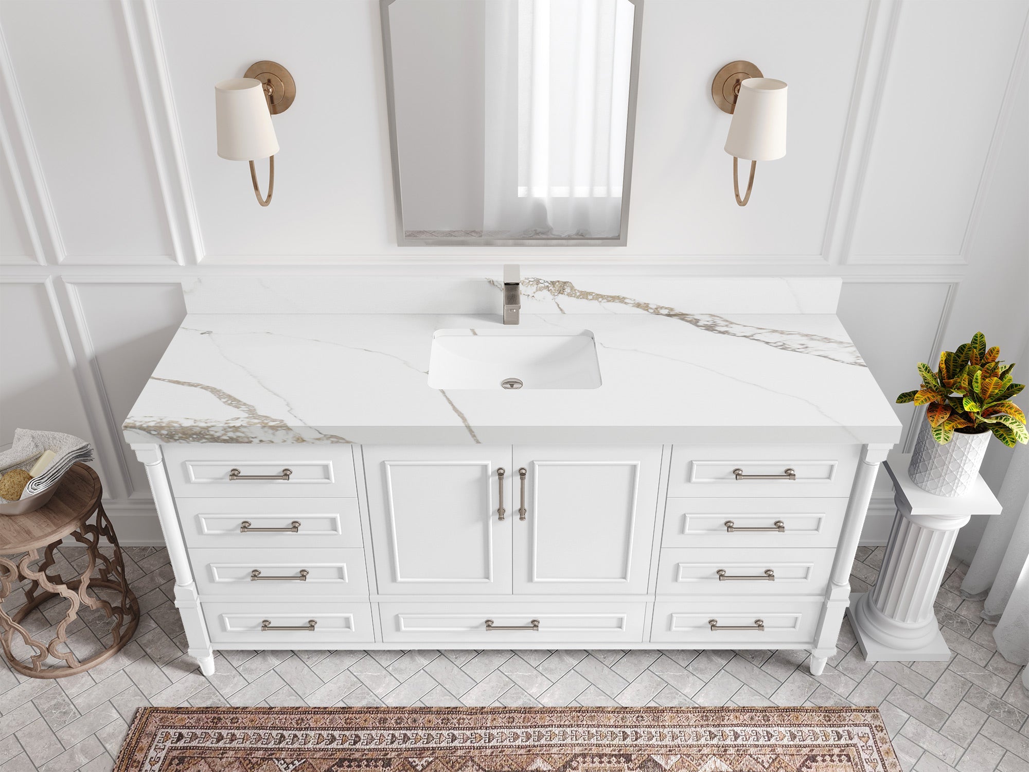 Aberdeen 72 in. W x 22 in. D Single Sink Bathroom Vanity - Willow Bath and Vanity