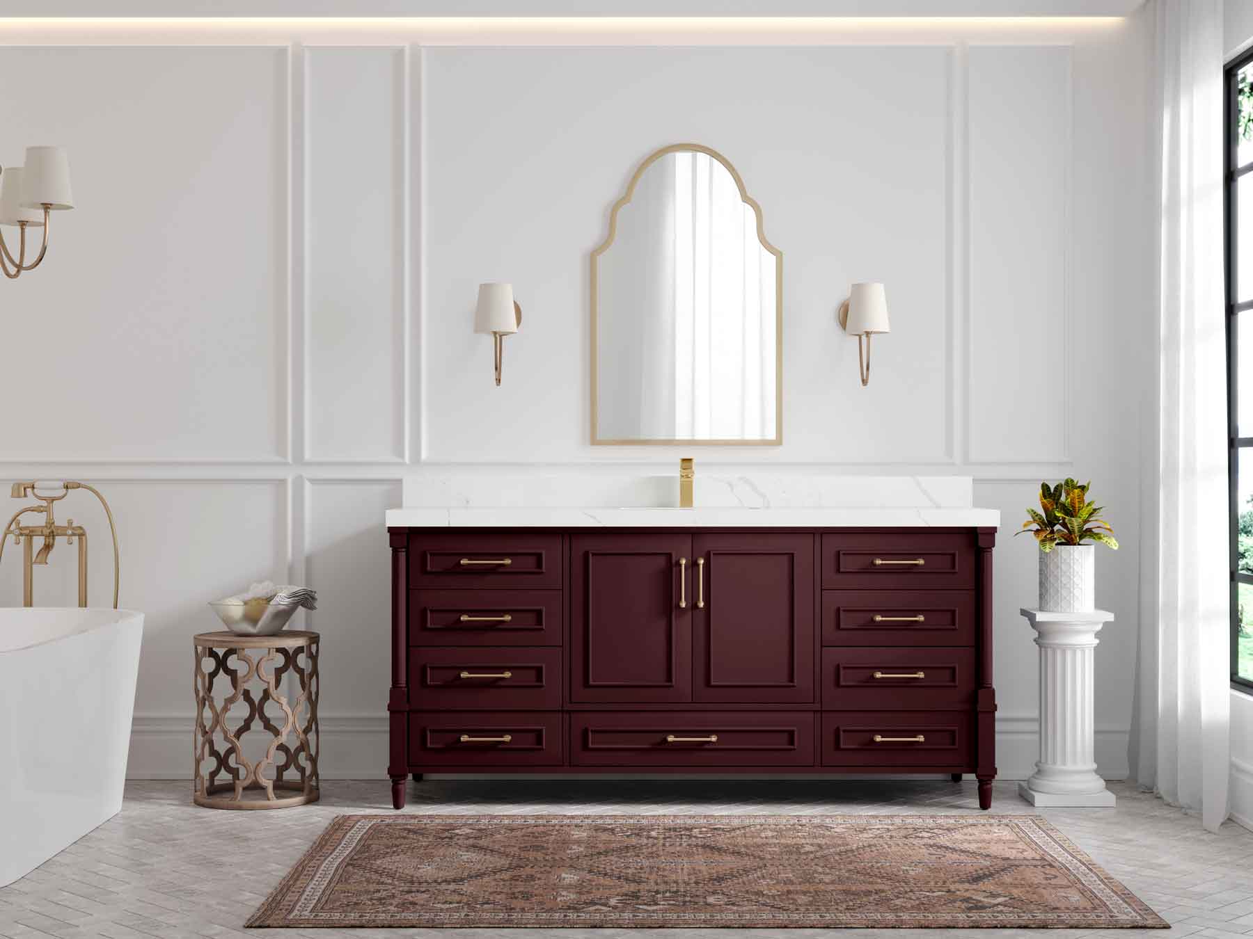 Aberdeen 72 in. W x 22 in. D Single Sink Bathroom Vanity - Willow Bath and Vanity